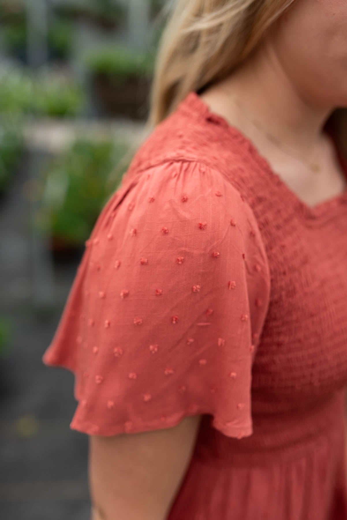 Lynley Clay Square Neck Dress