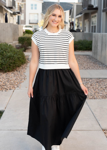 Lysandra Black Stripe Dress