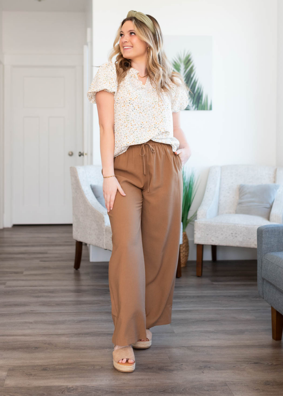 Lyza Brown Wide Leg Pants