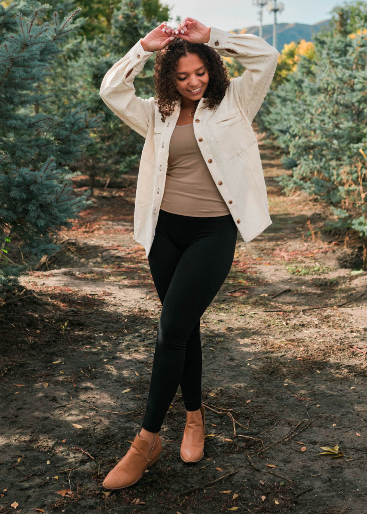 Lyza Oatmeal Corduroy Shacket