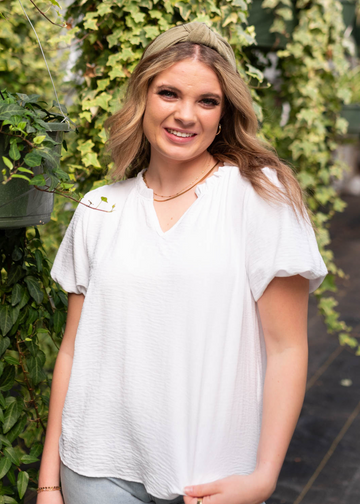 Mabelle White Ruffle Blouse