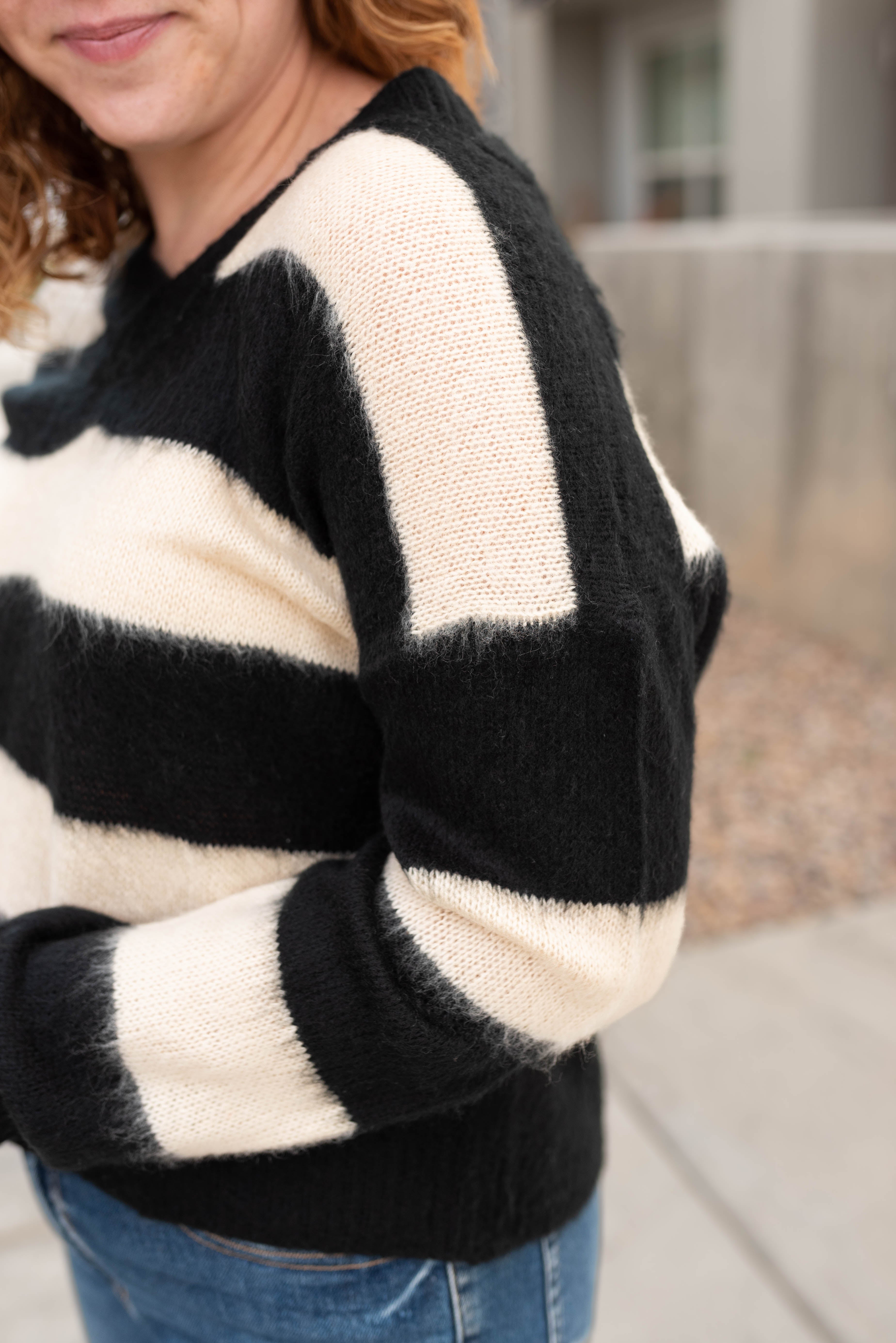 Macee Black Striped Sweater