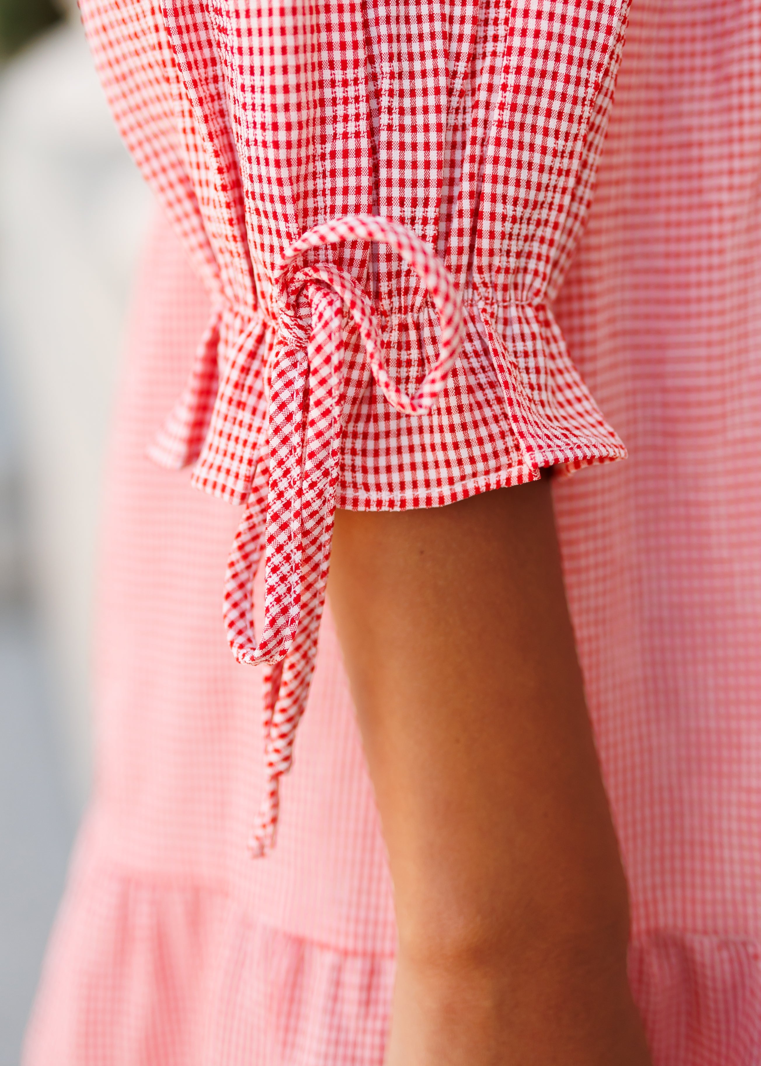 Macie Red Gingham Dress