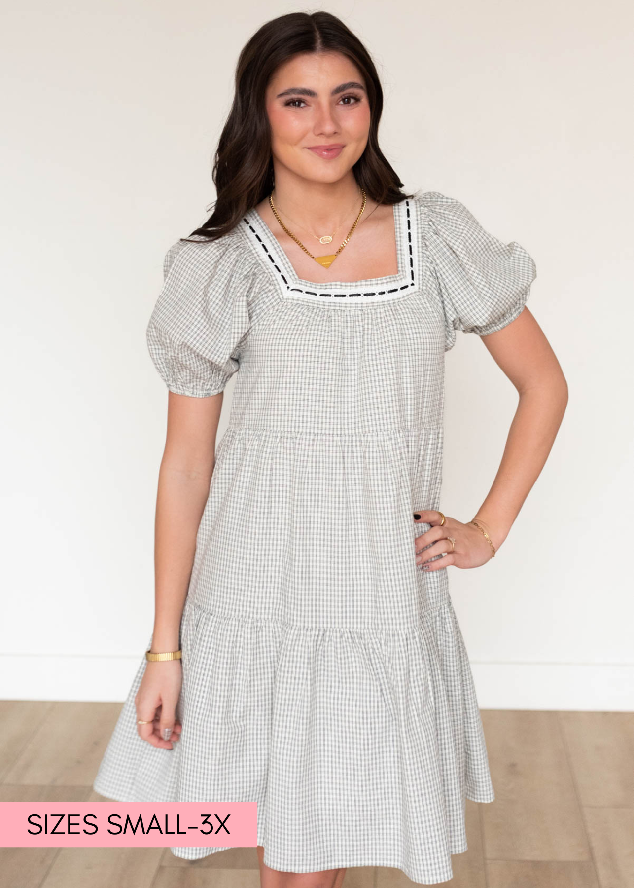 Mackenzie Black Checkered Dress