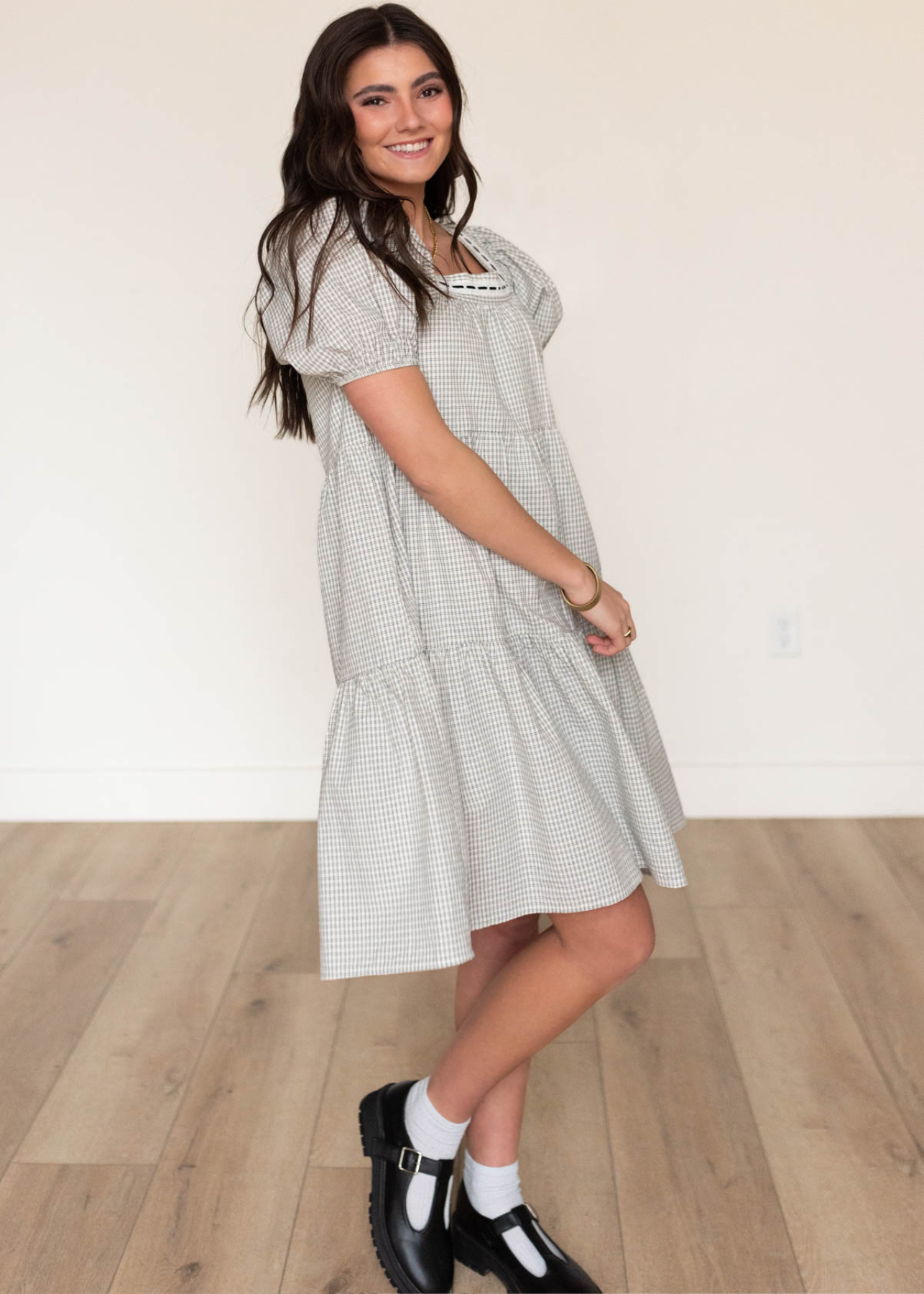 Mackenzie Black Checkered Dress