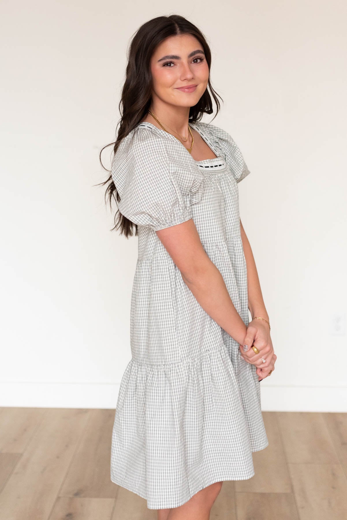 Mackenzie Black Checkered Dress