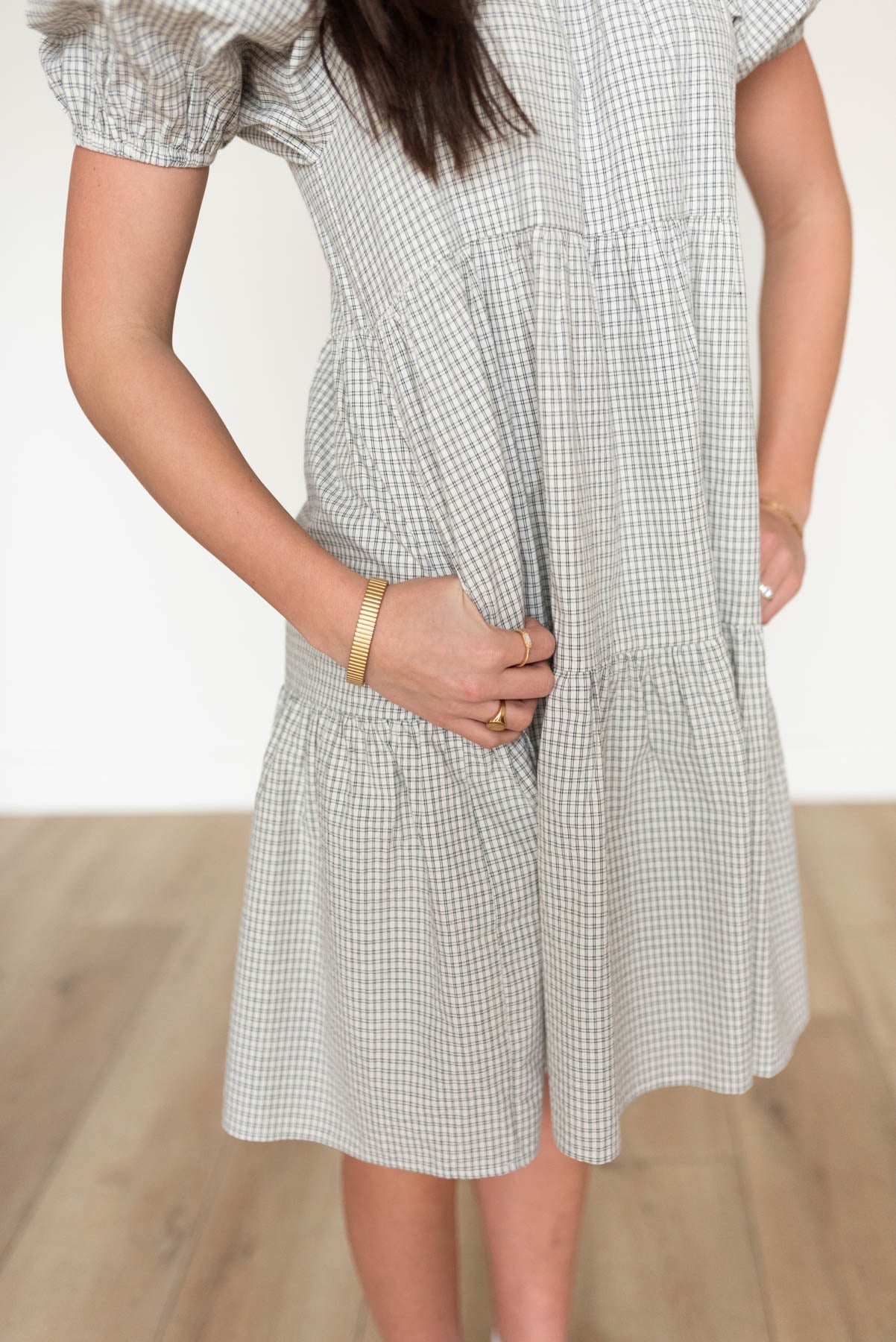 Mackenzie Black Checkered Dress