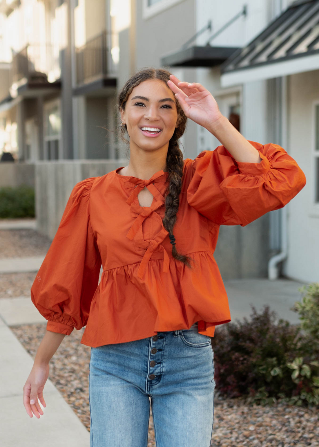Madalyn Pumpkin Bow Top