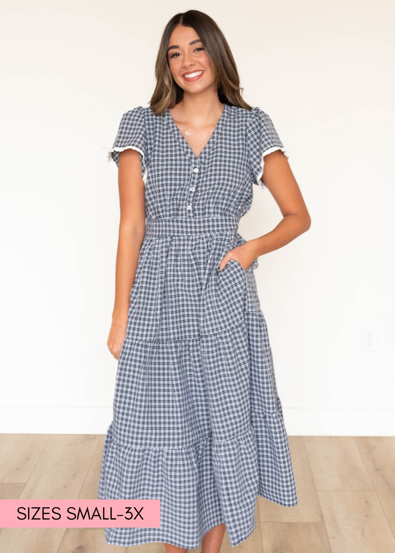 Maddison Black Plaid Dress