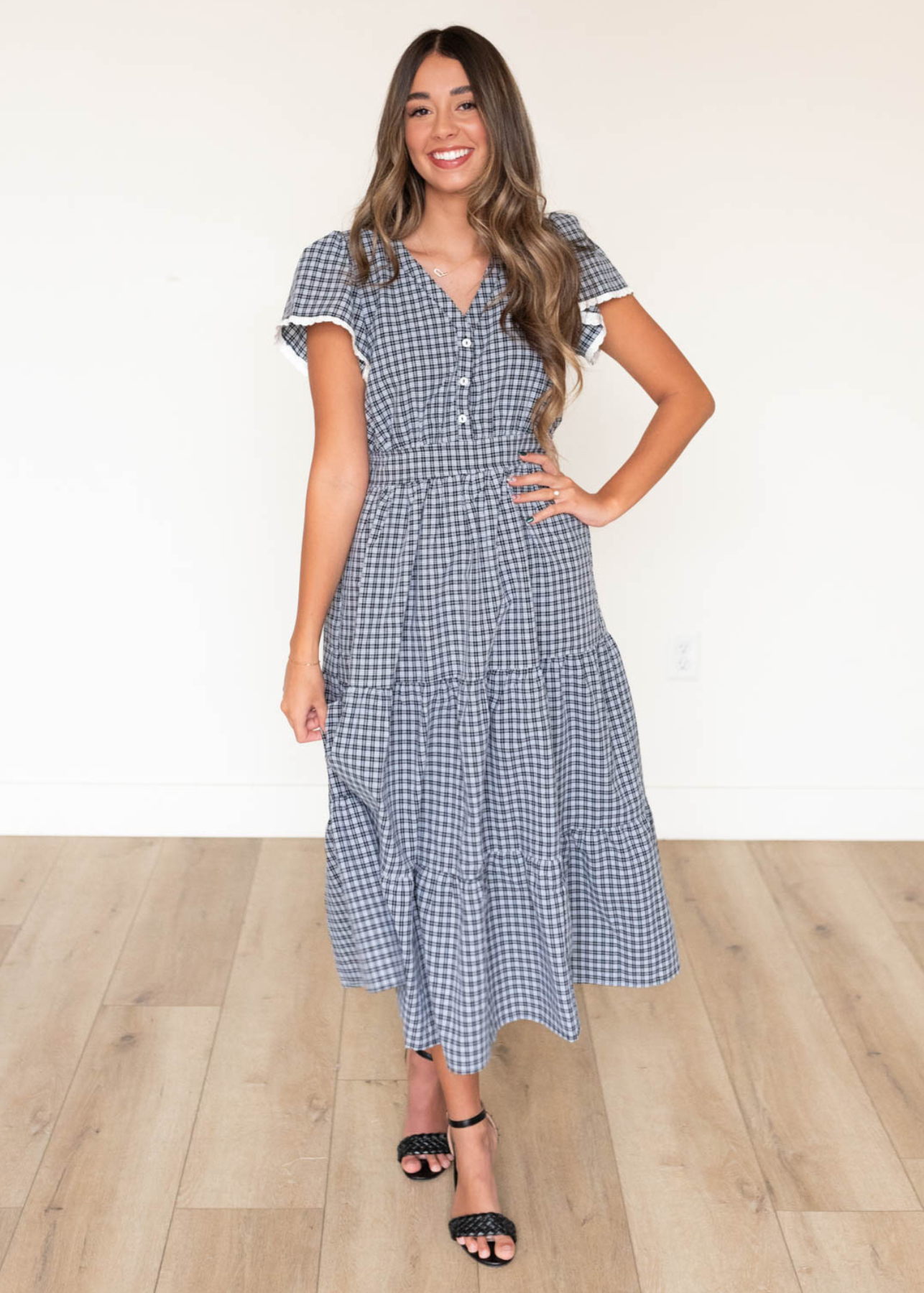 Maddison Black Plaid Dress