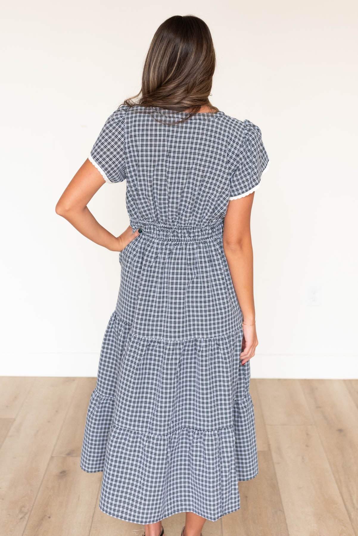 Maddison Black Plaid Dress