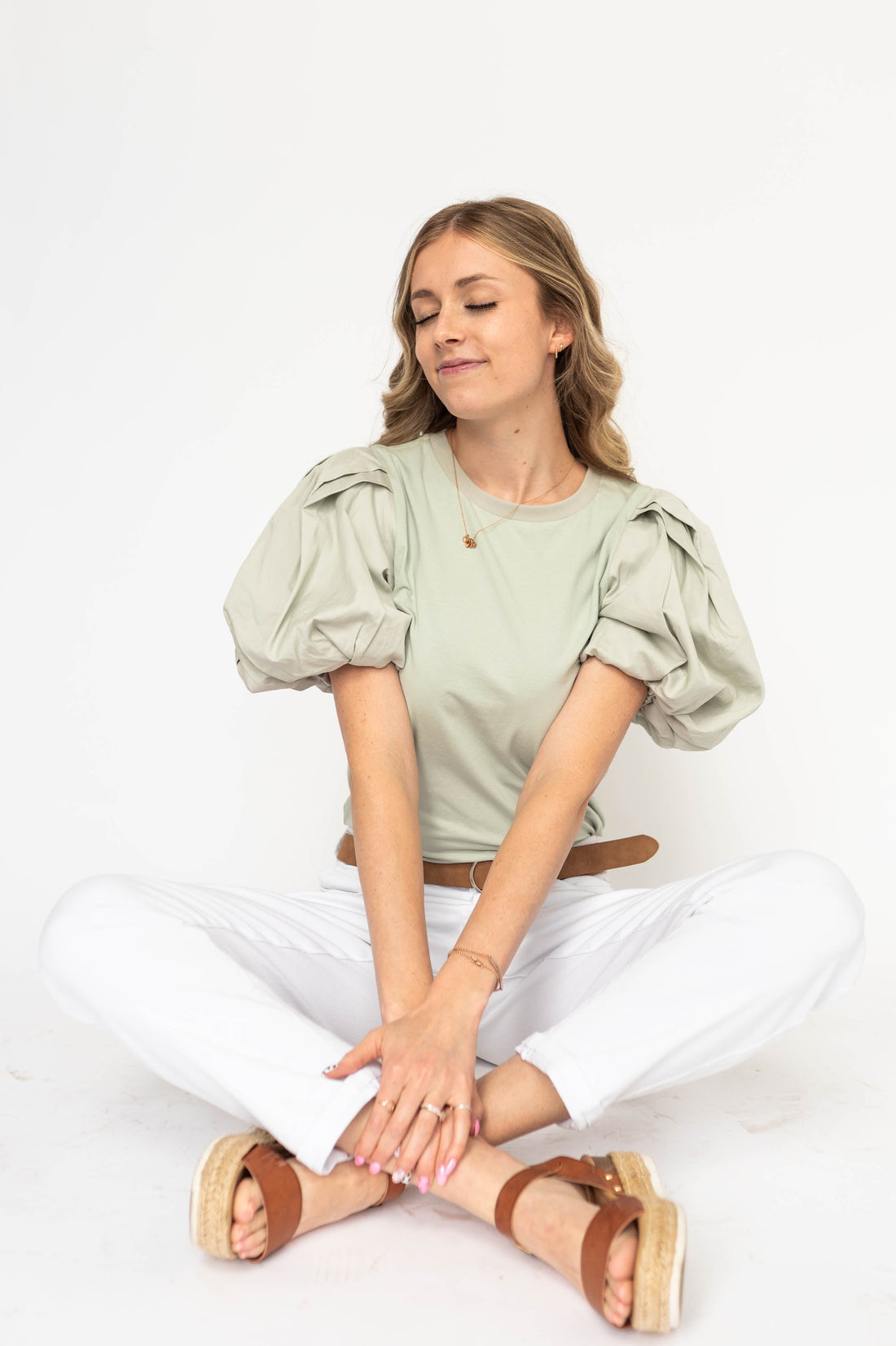 Madeline Light Sage Top