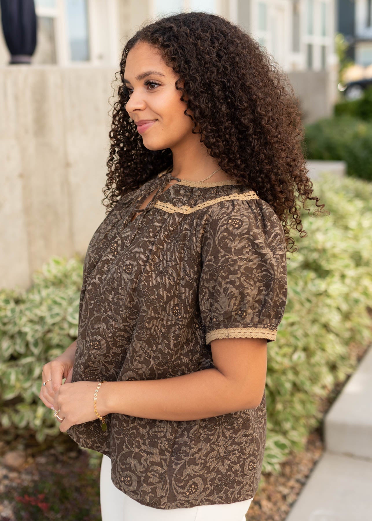 Madison Brown Pattern Top