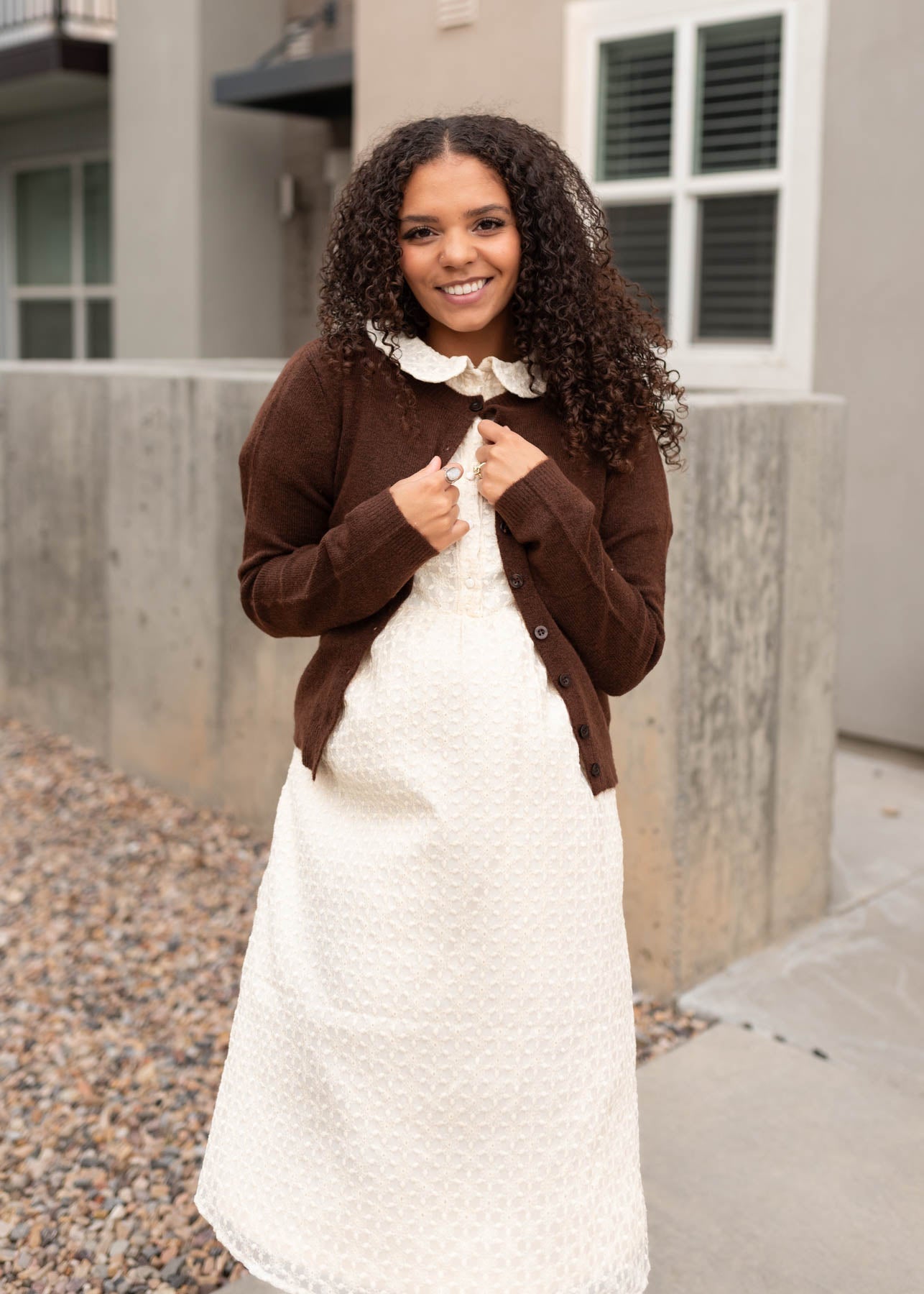 Maisie Cream Pattern Dress