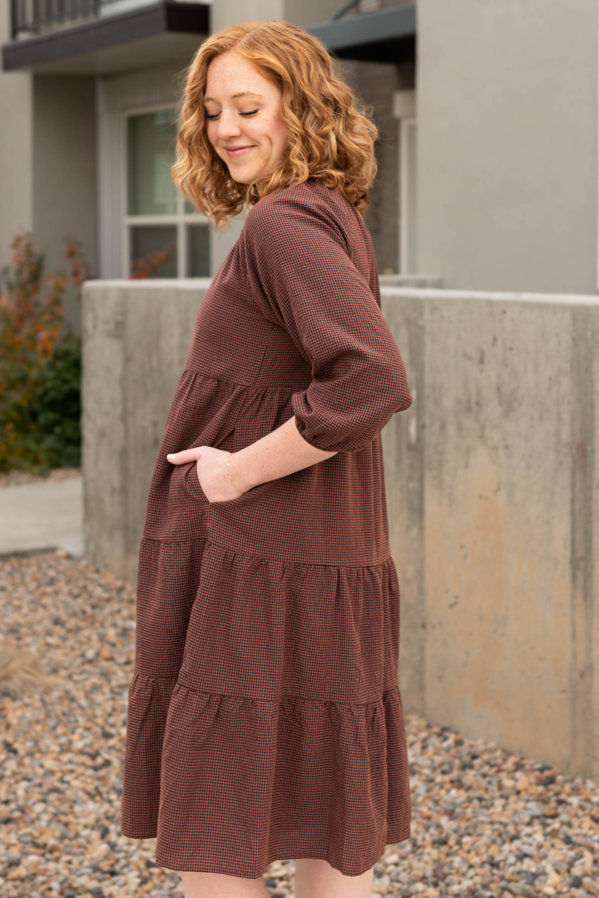 Maizie Rust Tiered Dress