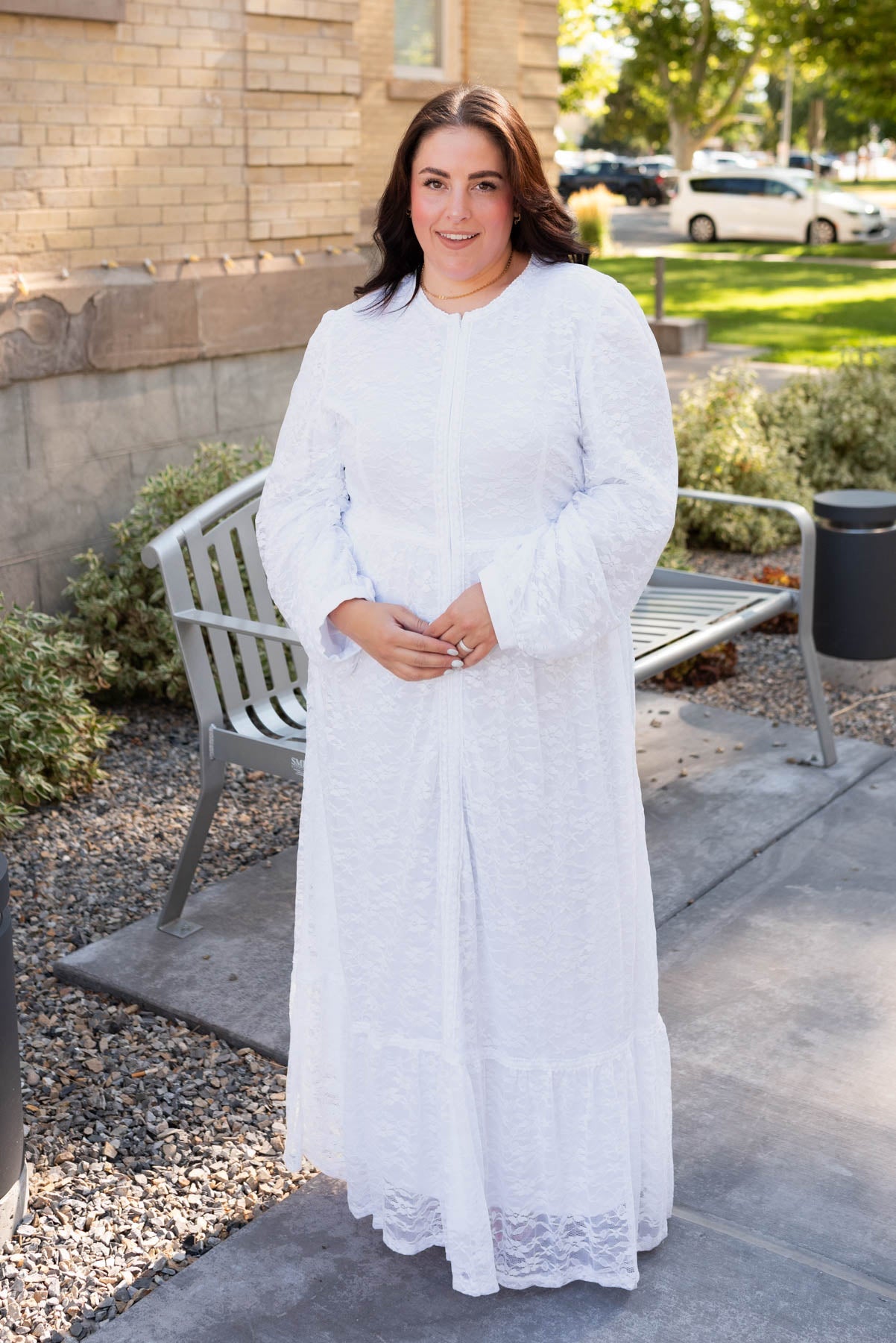 Maizy White Floral Lace Dress