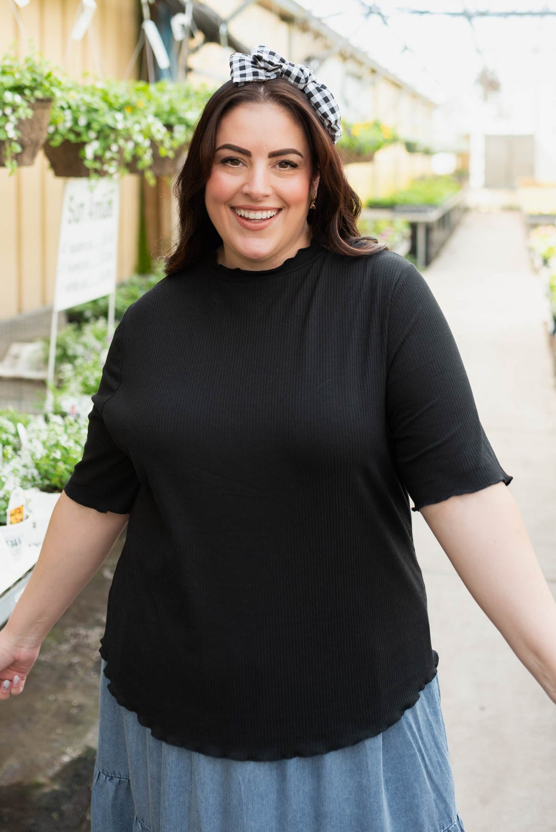Makelle Black Textured Knit Top