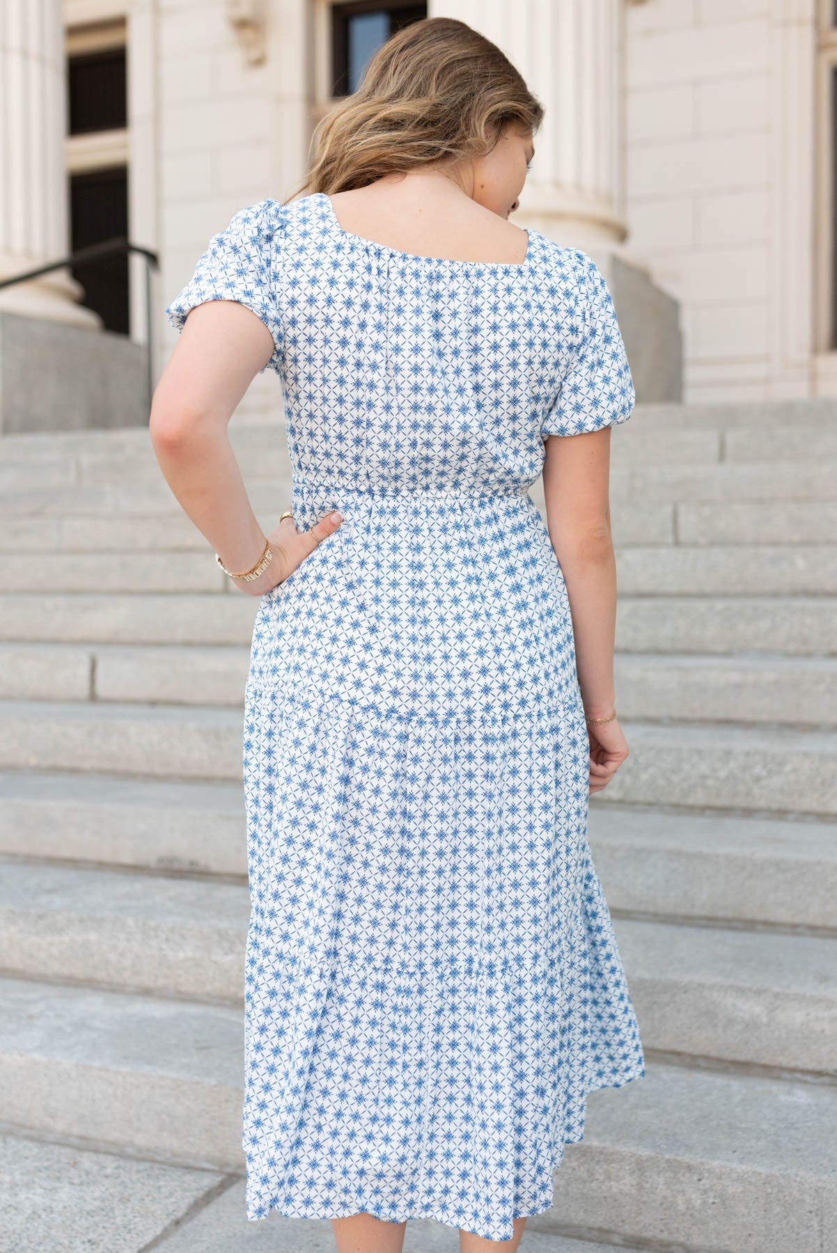 Mallory Blue Patterned Dress