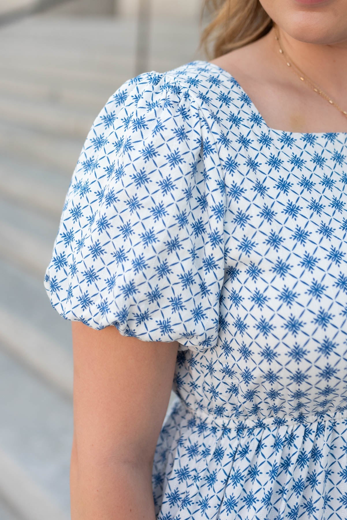 Mallory Blue Patterned Dress