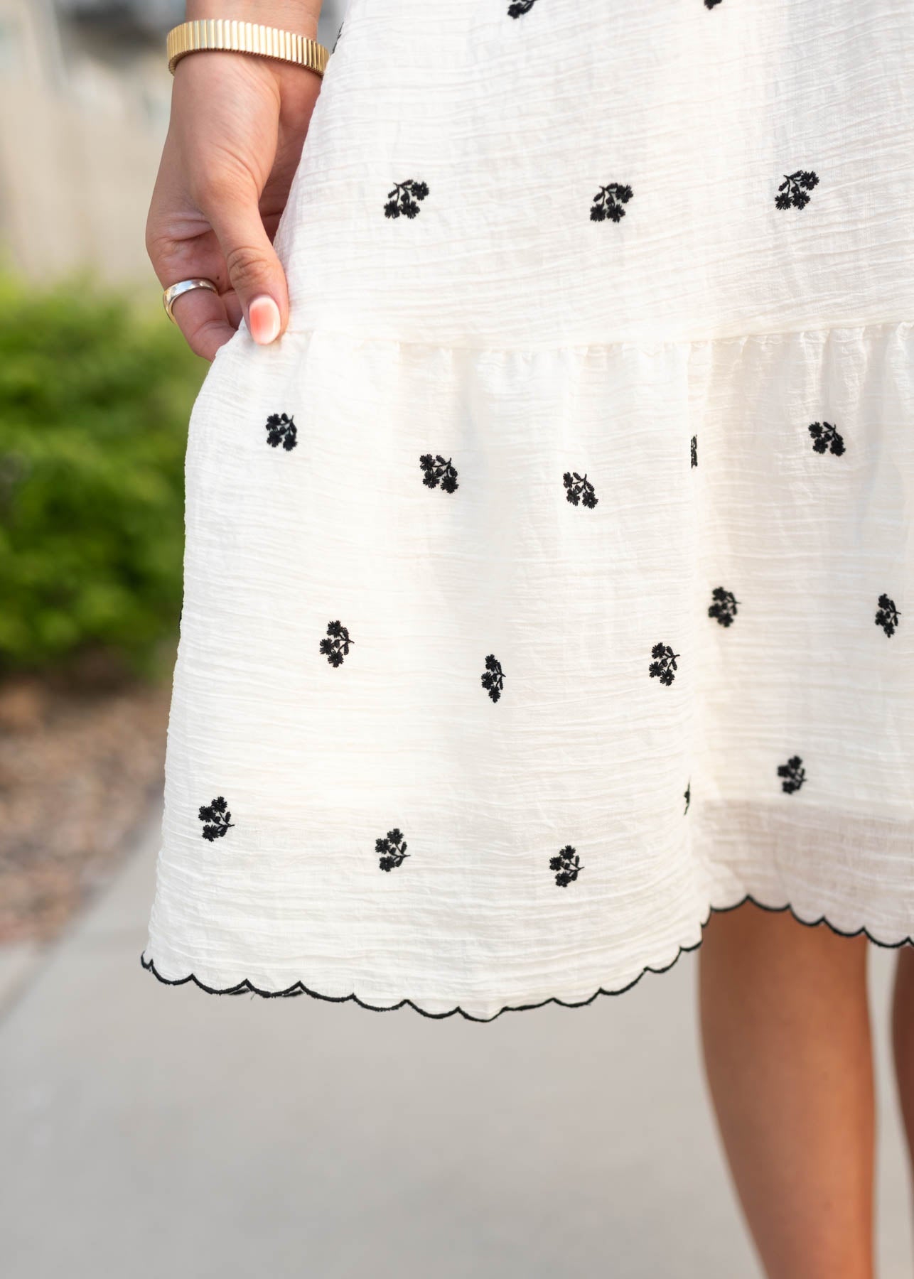 Marissa Ivory Embroidered Floral Dress
