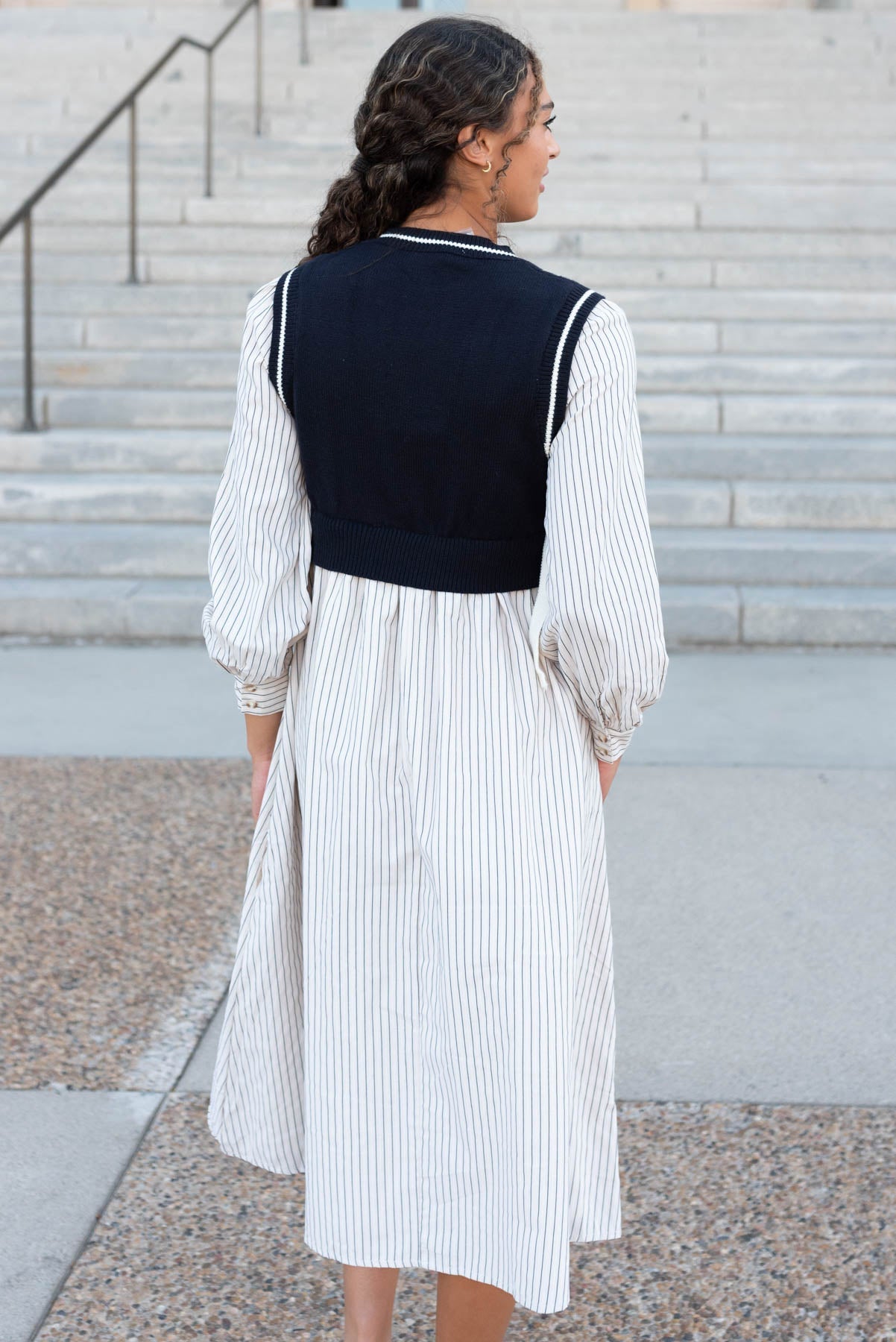 Marlie Navy Knit Sweater Dress