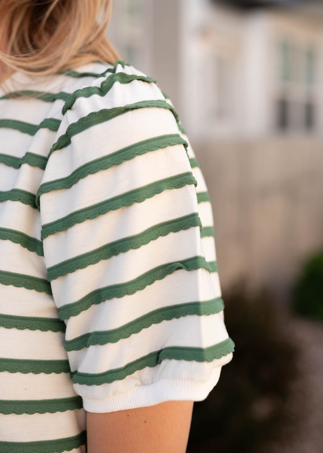 Marly Green Striped Top