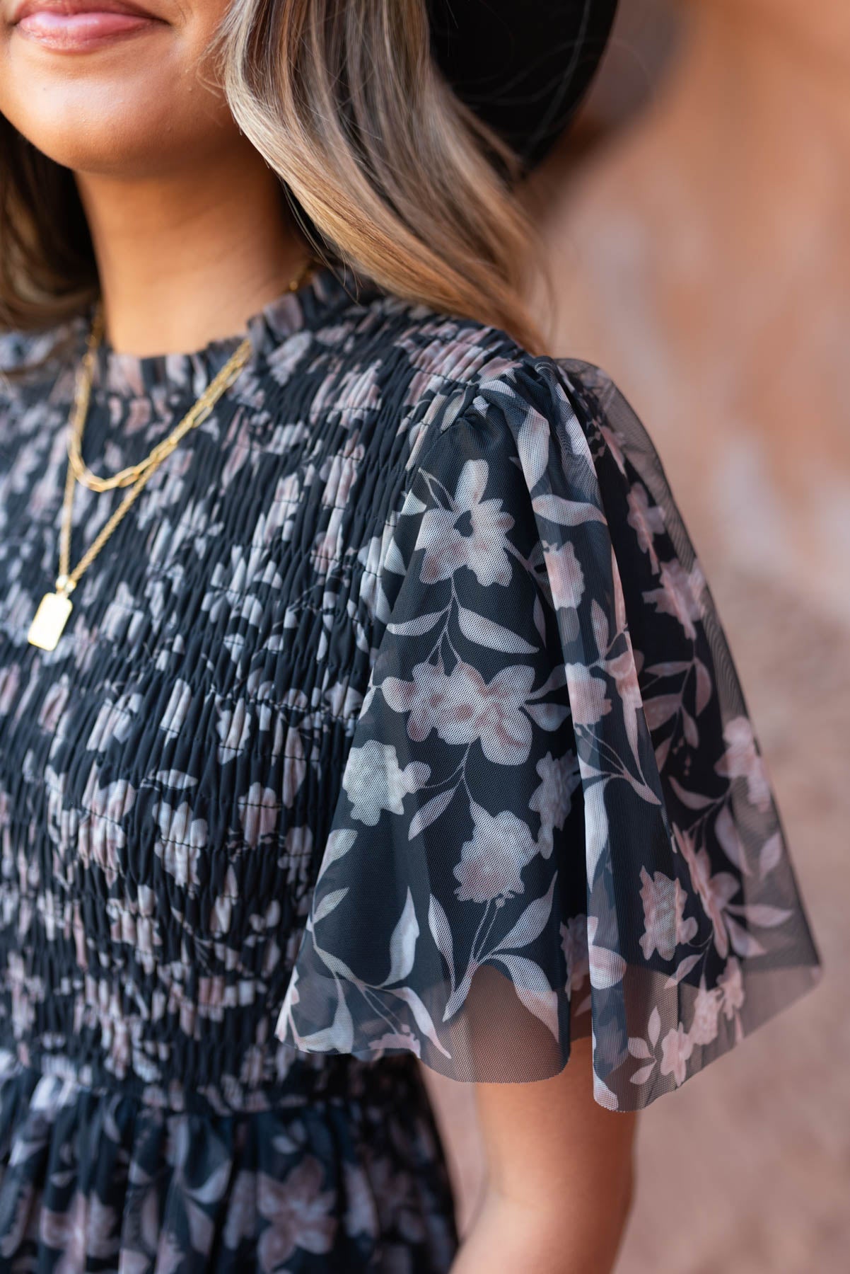 Melana Black Floral Dress