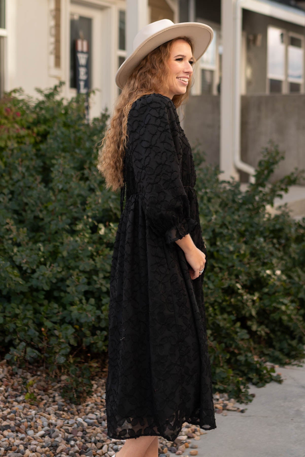 Melani Black Floral Dress