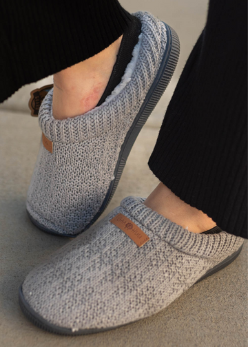 Melissa Grey Knit Slippers