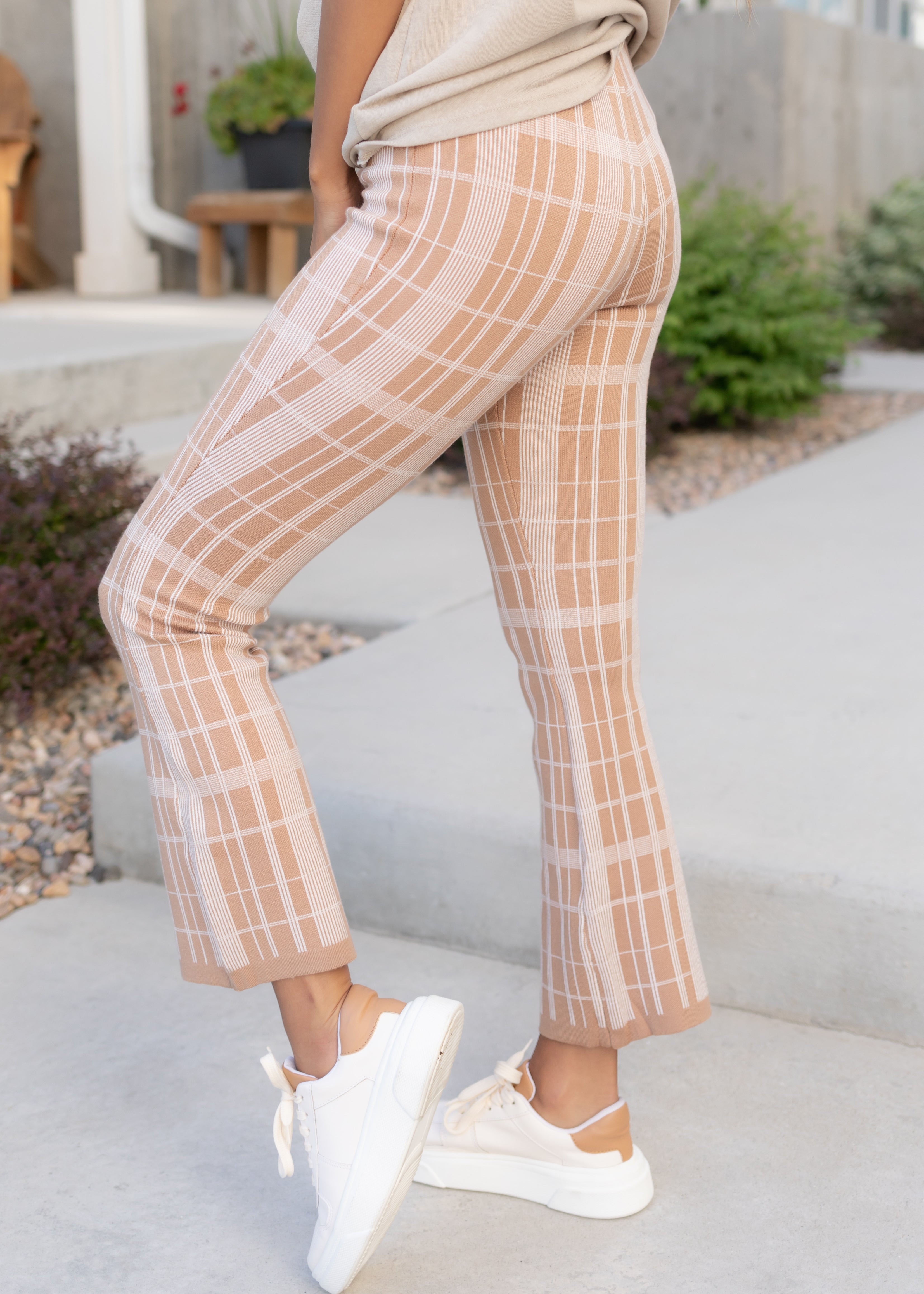 Meridan Camel Plaid Pants