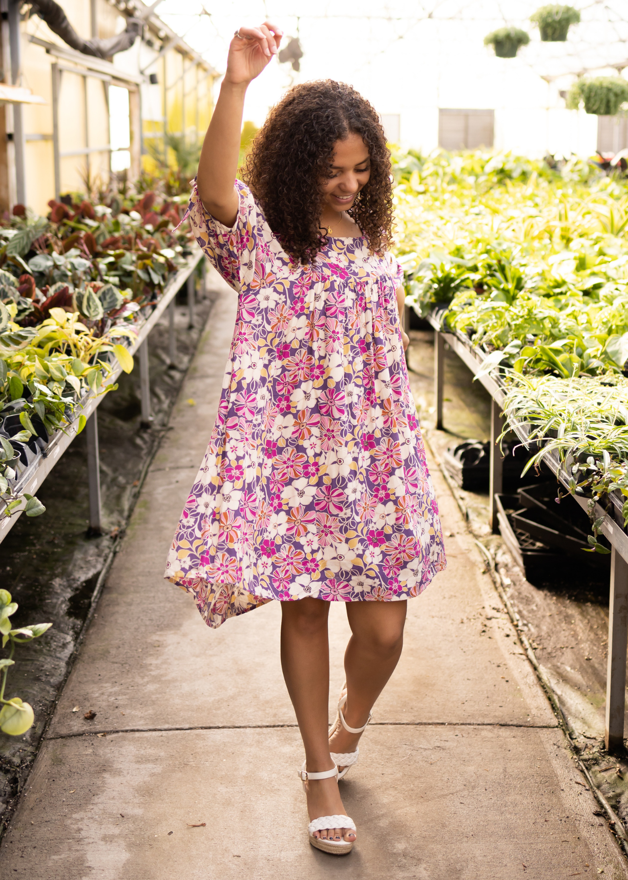 Miley Violet Floral Dress