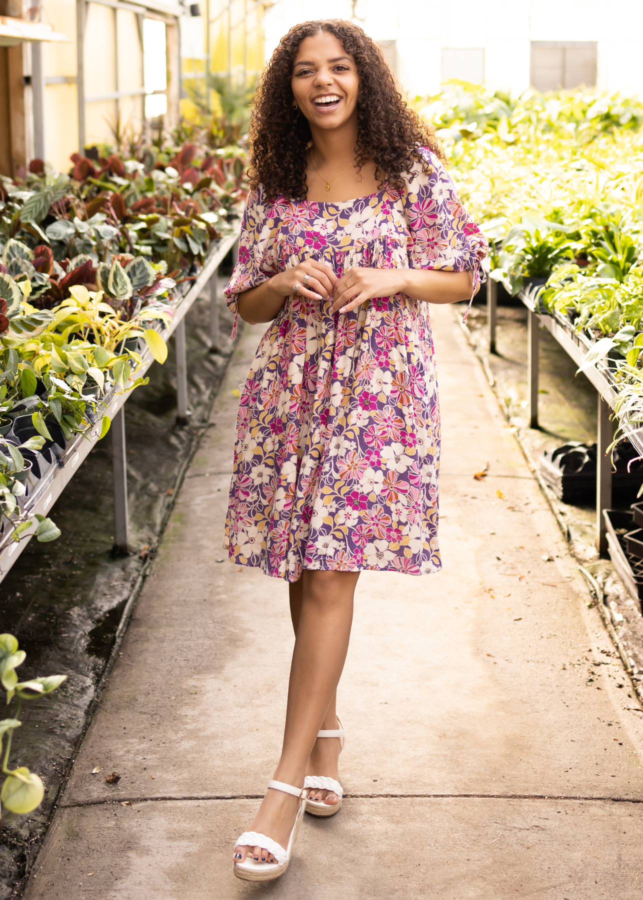 Miley Violet Floral Dress