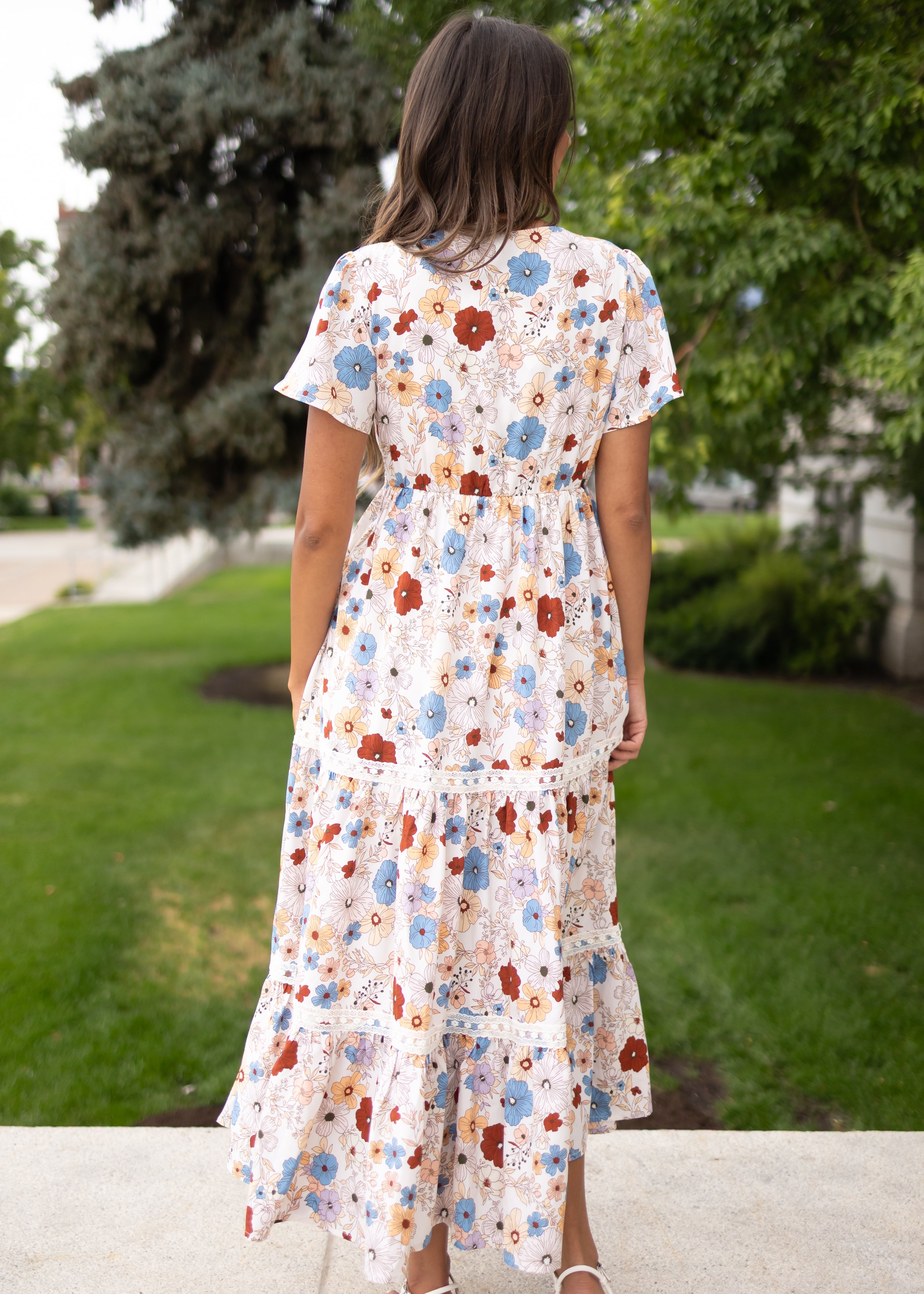 Mina Cream Floral Dress