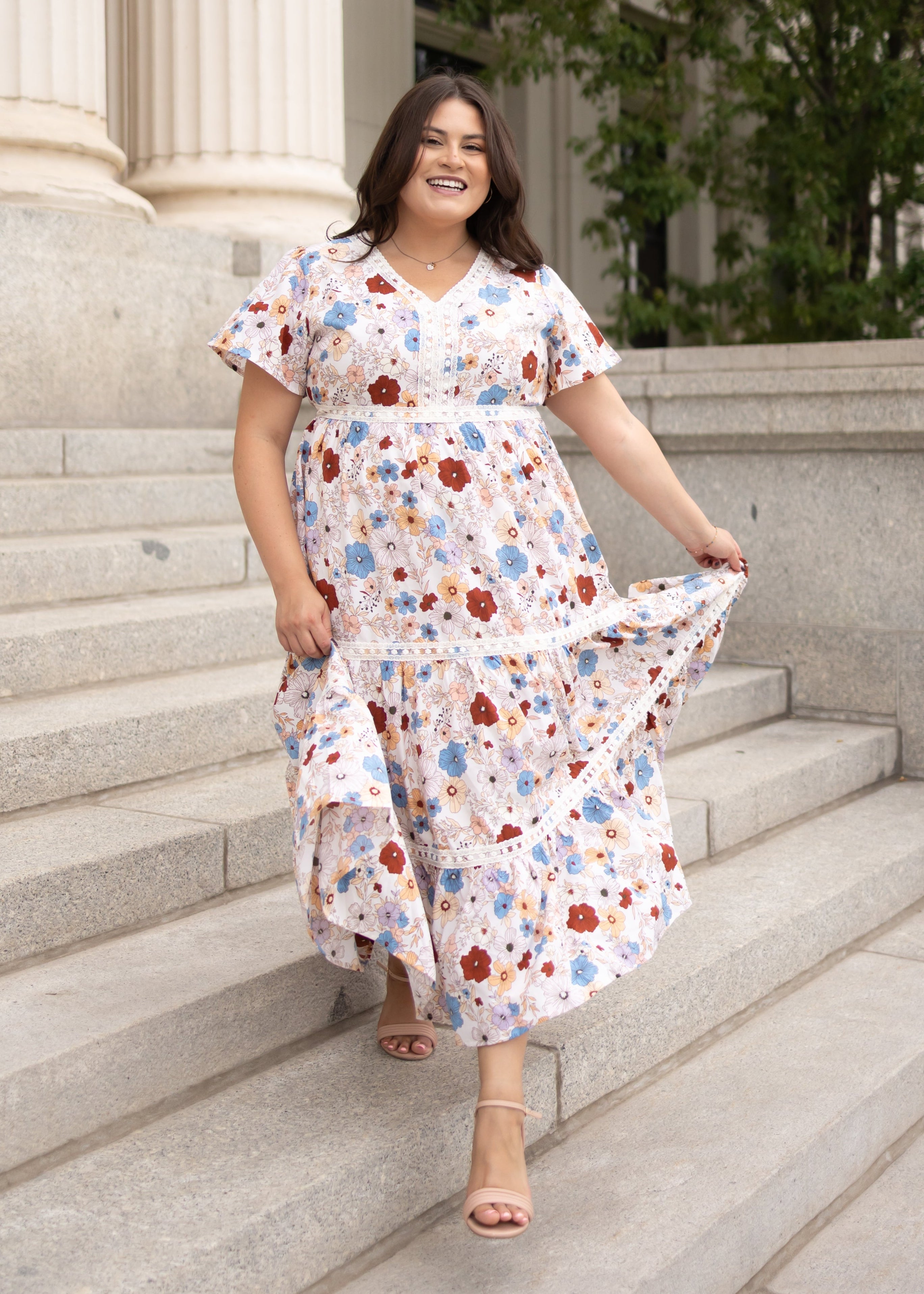 Mina Cream Floral Dress
