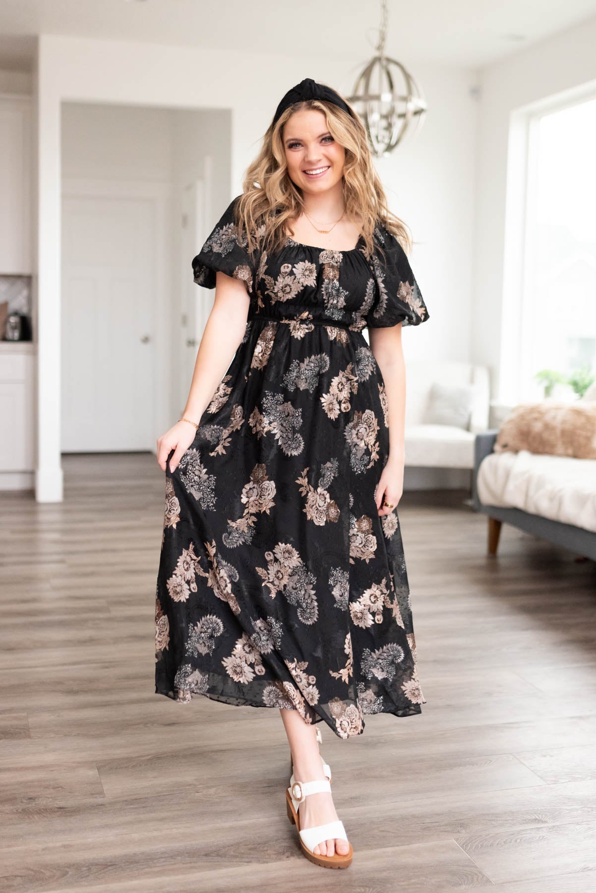 Misty Black Pattern Dress
