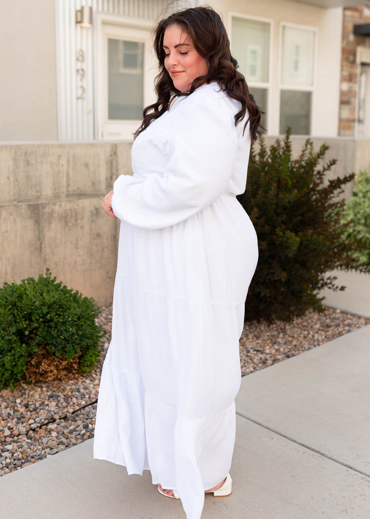 Molly White Embroidered Bodice Dress