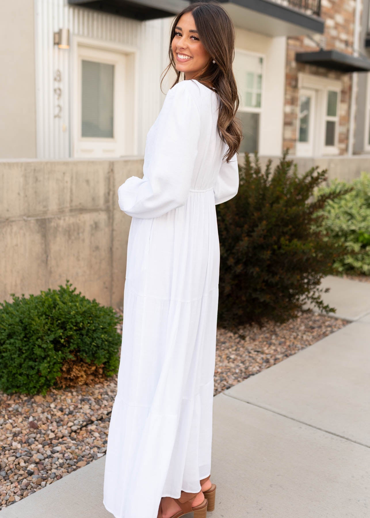 Molly White Embroidered Bodice Dress