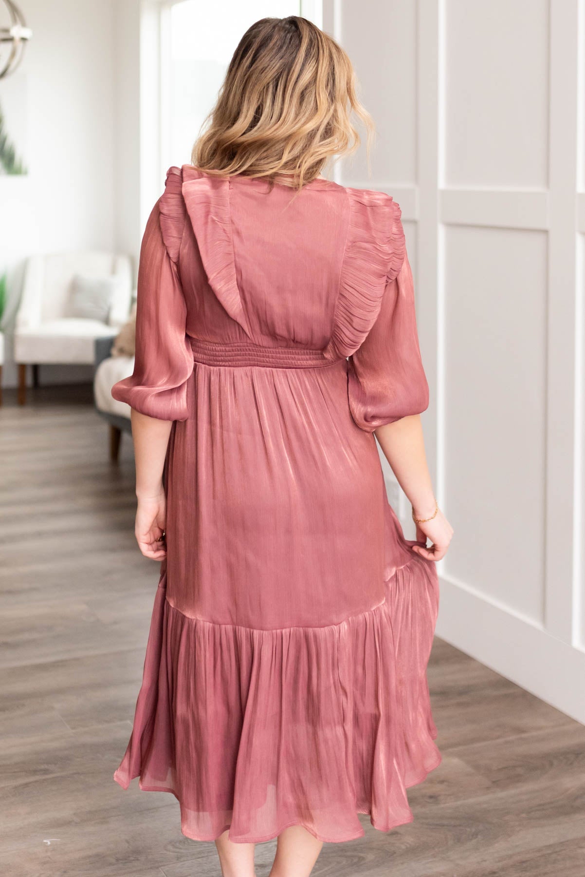 Myra Mahogany Layered Dress