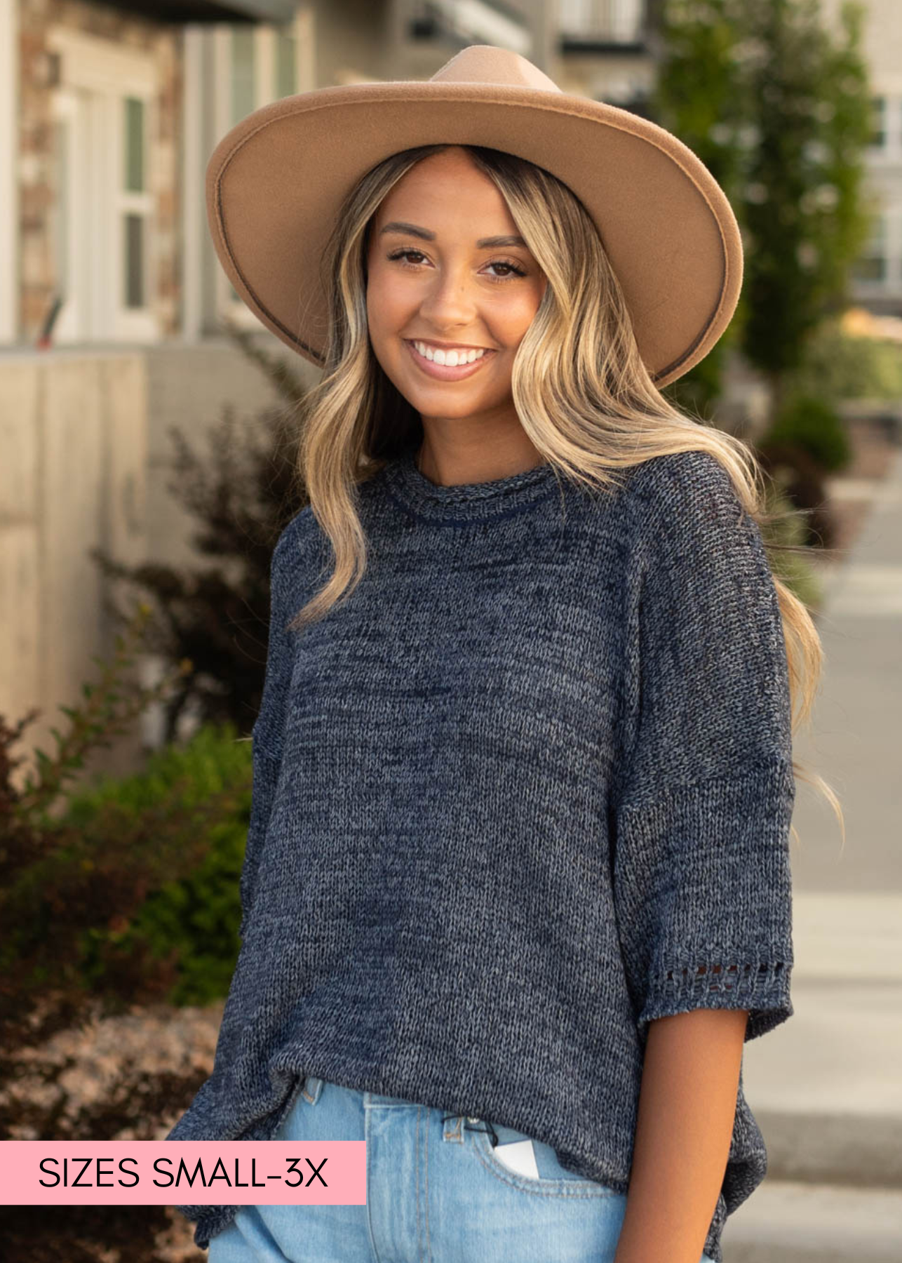 Myrna Navy Top