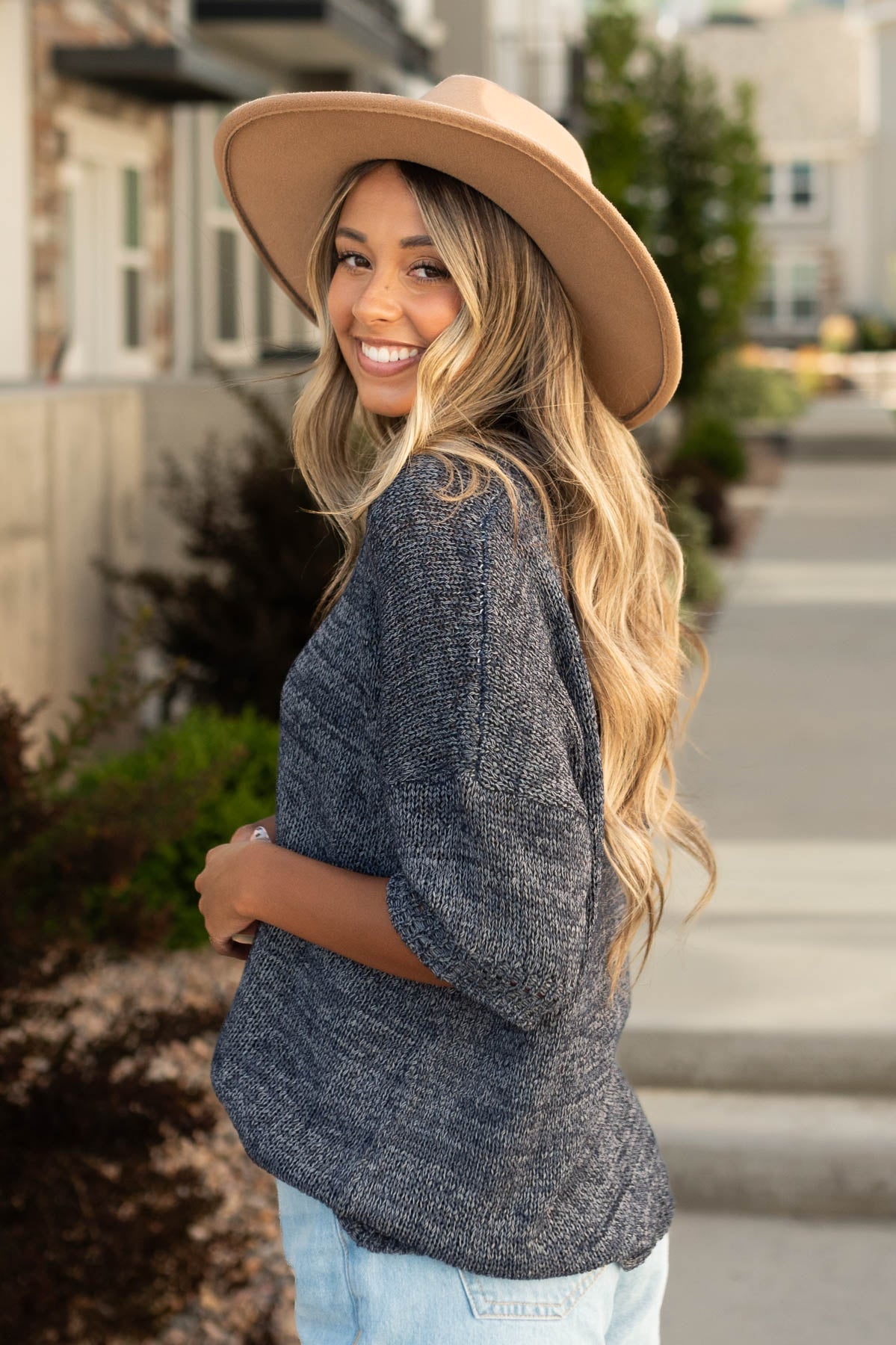Myrna Navy Top