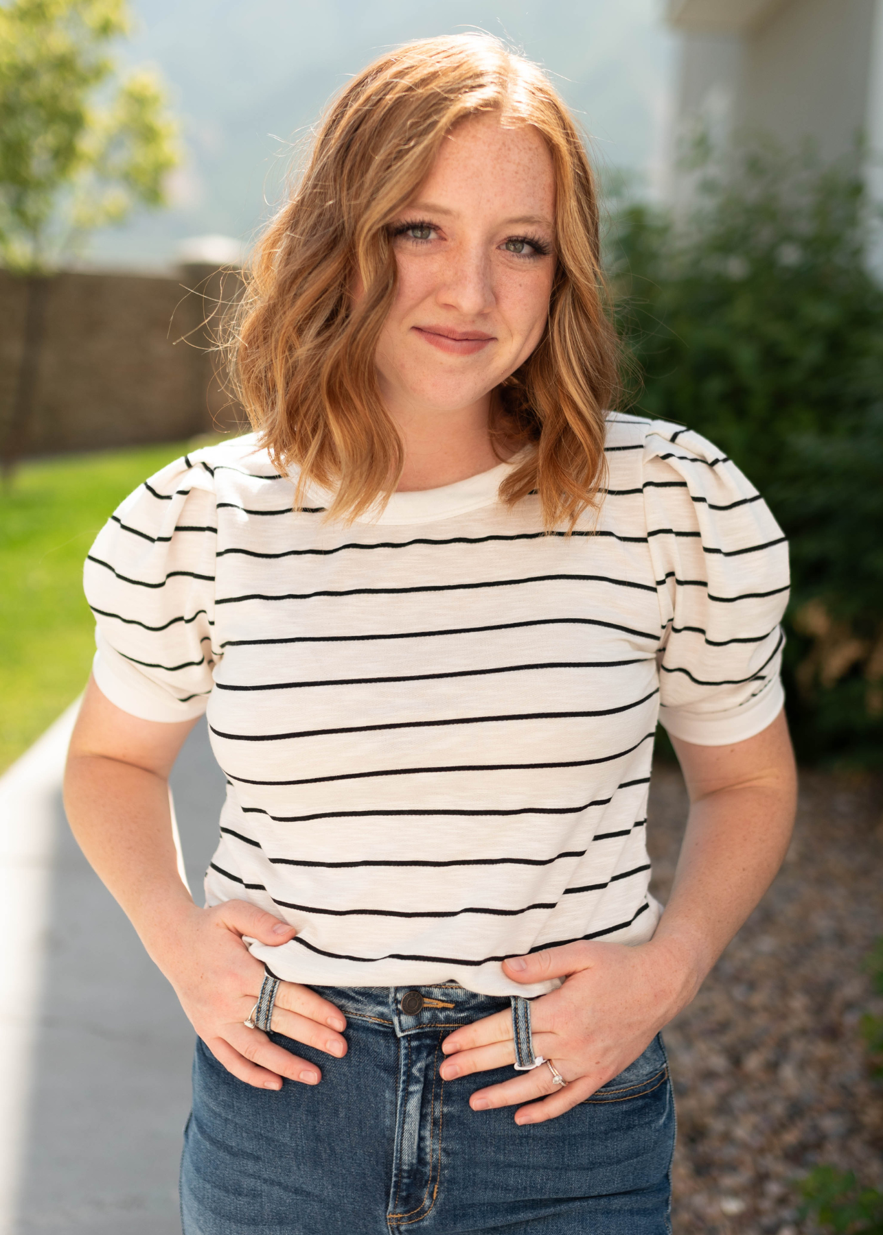 Nadia Ivory Striped Top