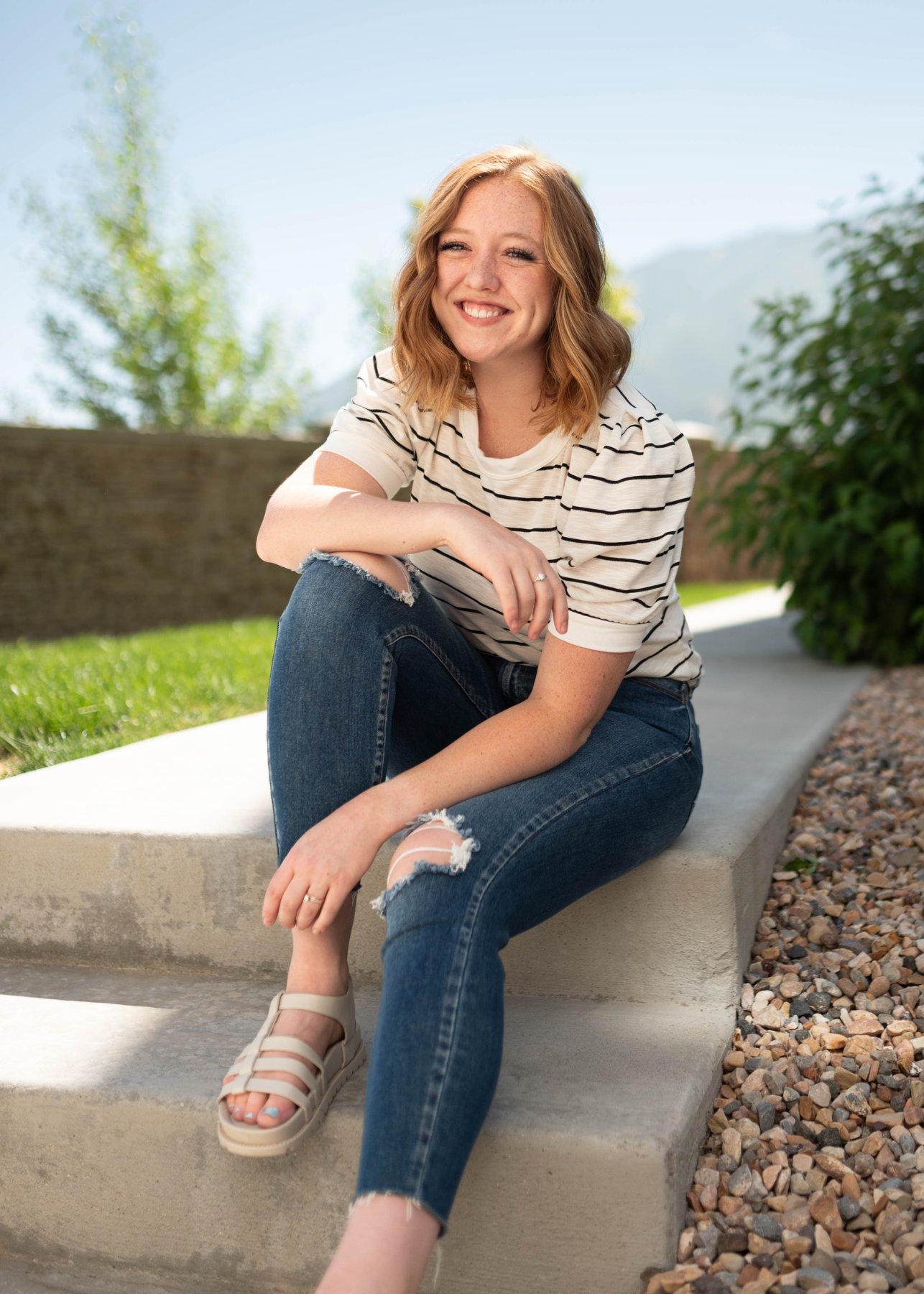Nadia Ivory Striped Top