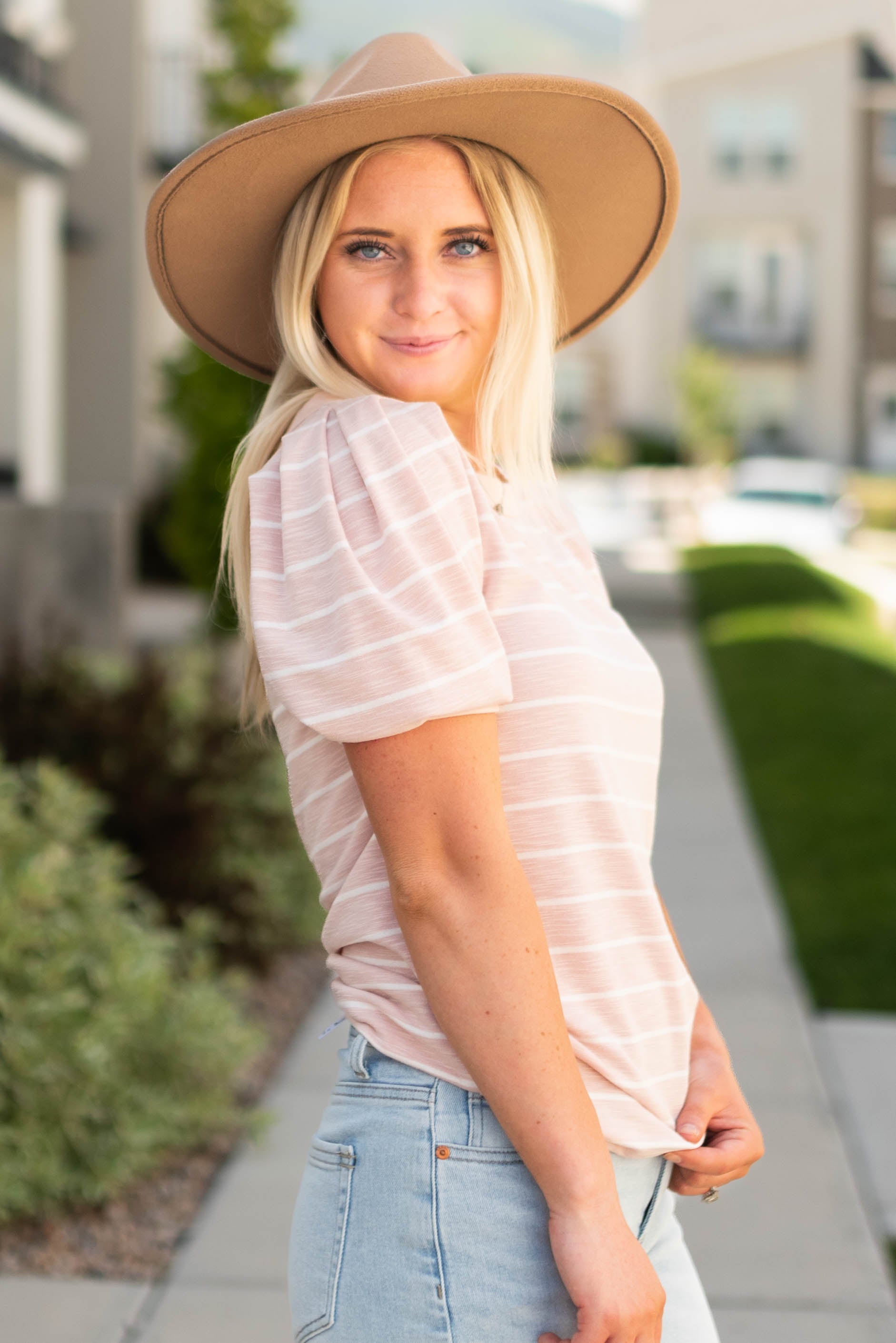 Nadia Pink Striped Top