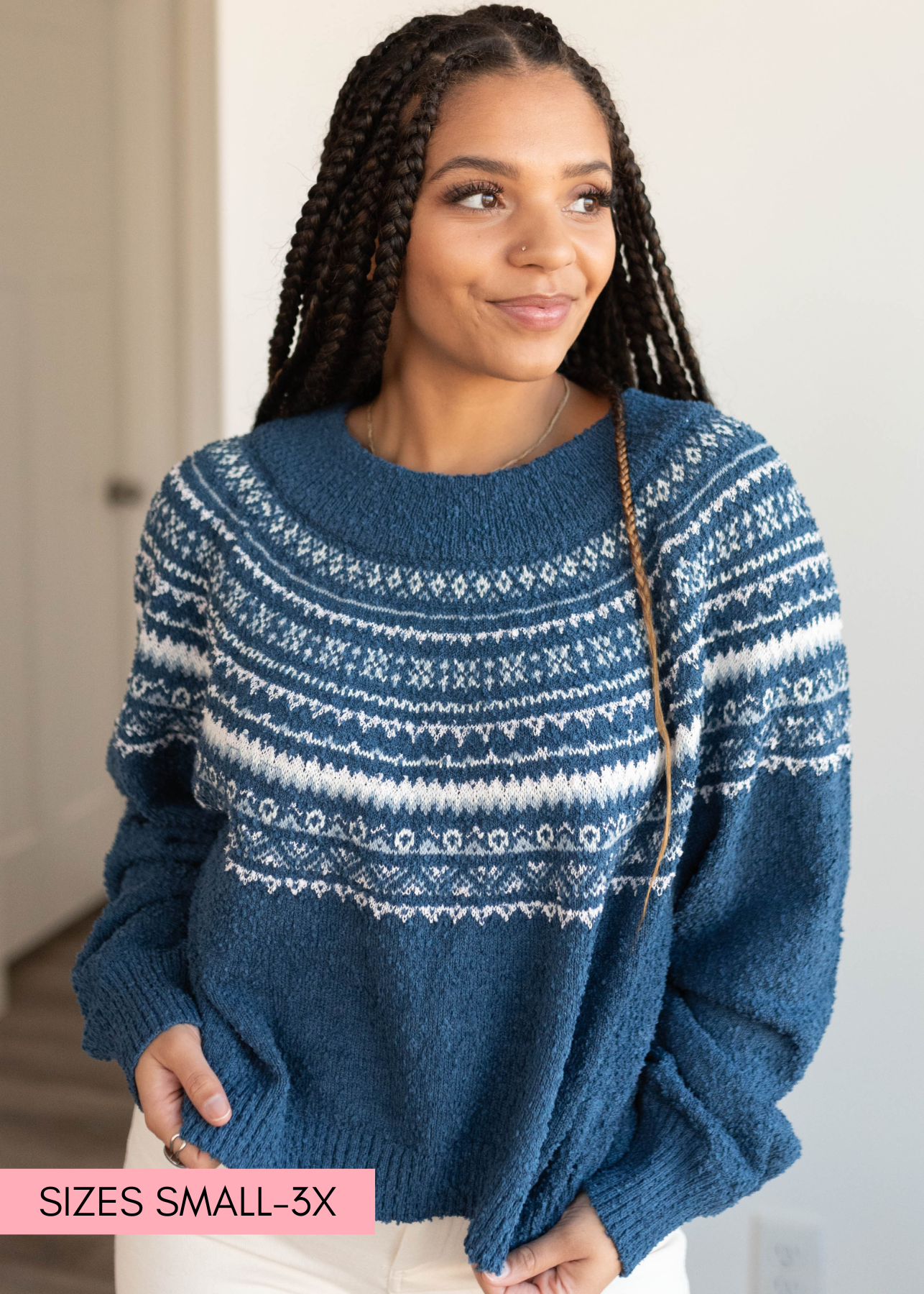 Nancy Navy Knit Sweater