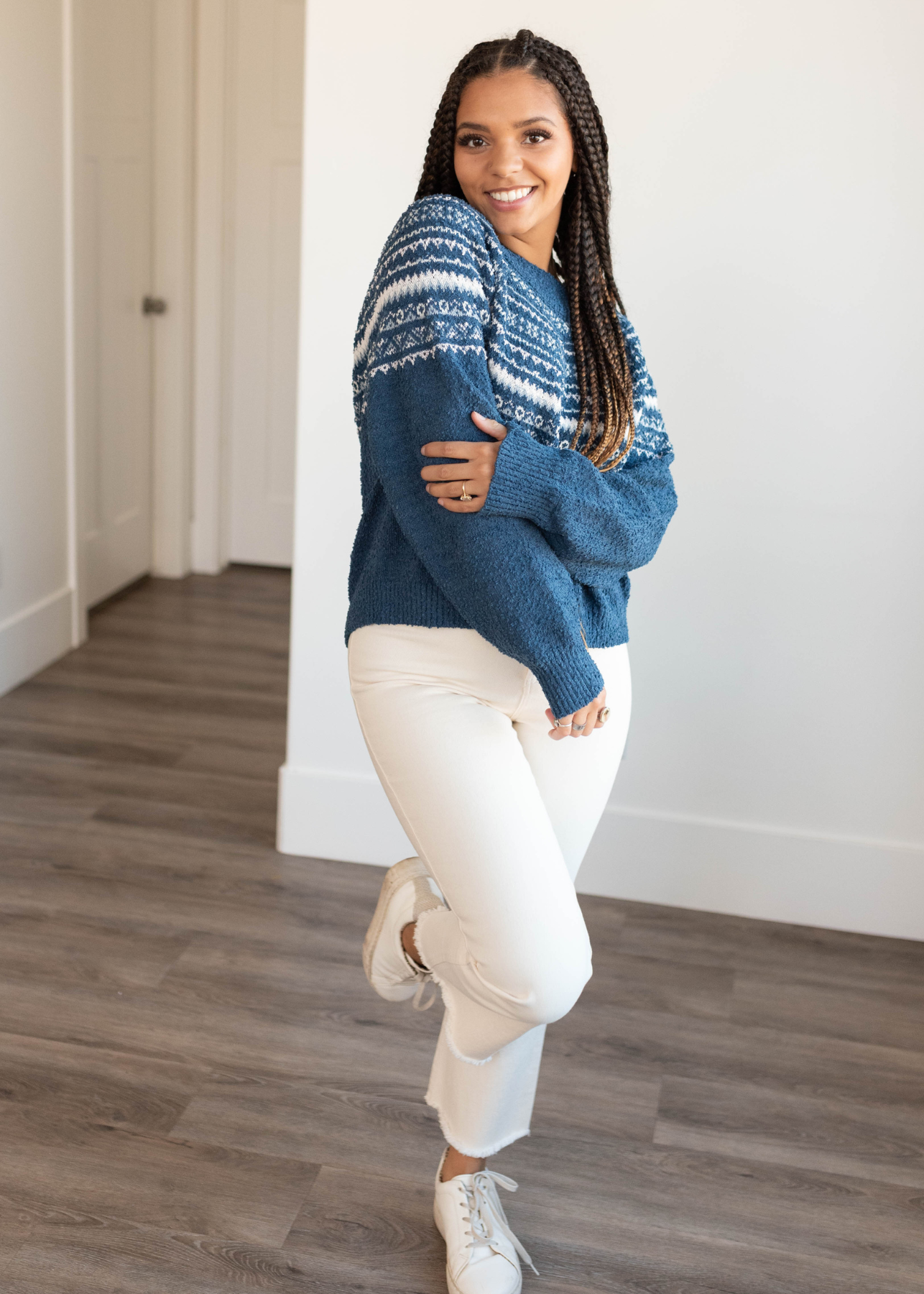 Nancy Navy Knit Sweater