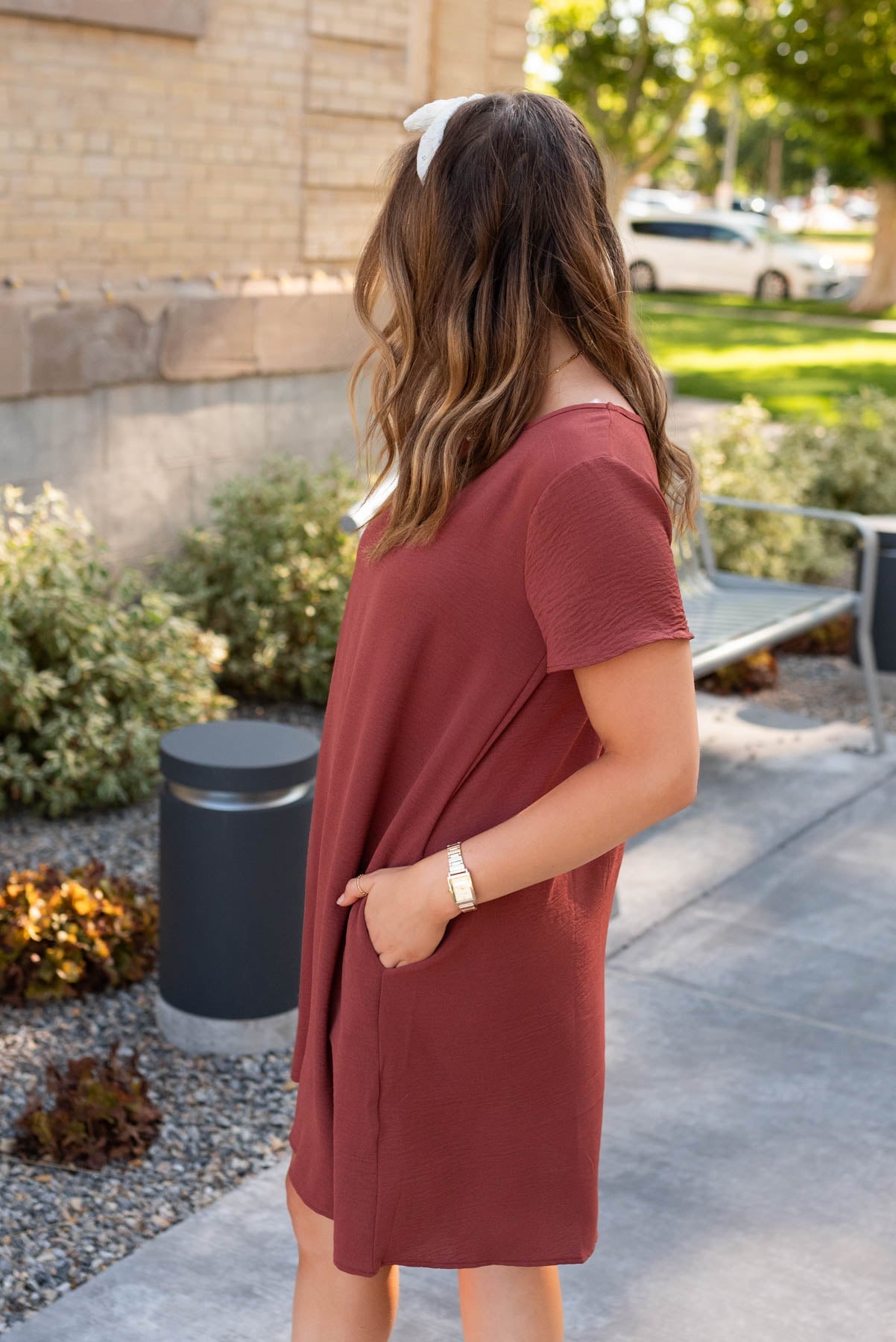 Neriah Brick Red Relaxed Dress