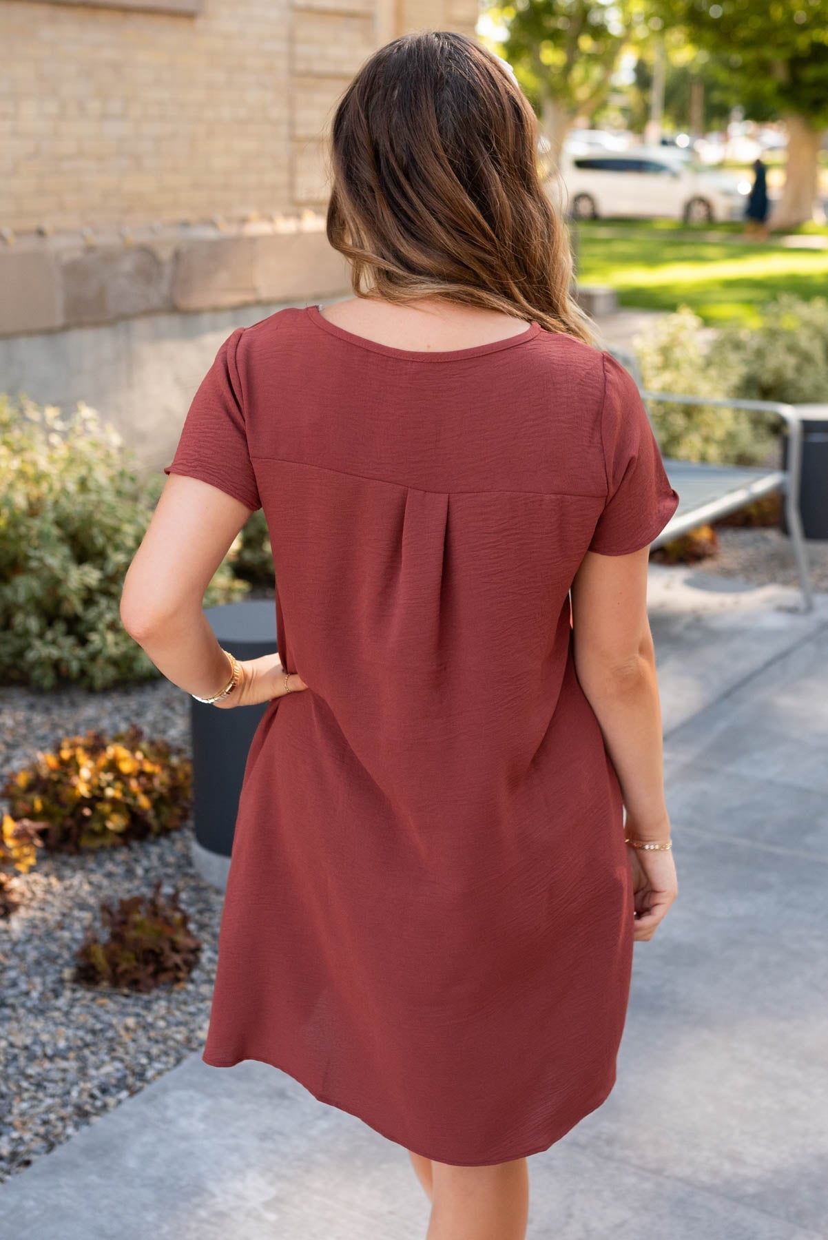 Neriah Brick Red Relaxed Dress
