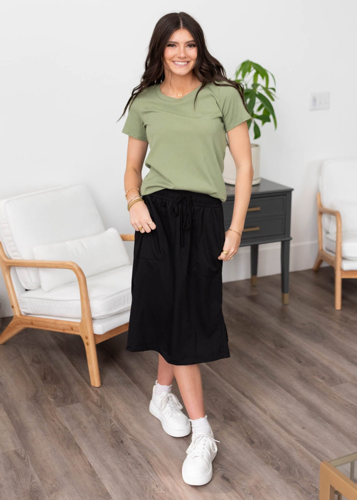 Nia Black Knit Skirt