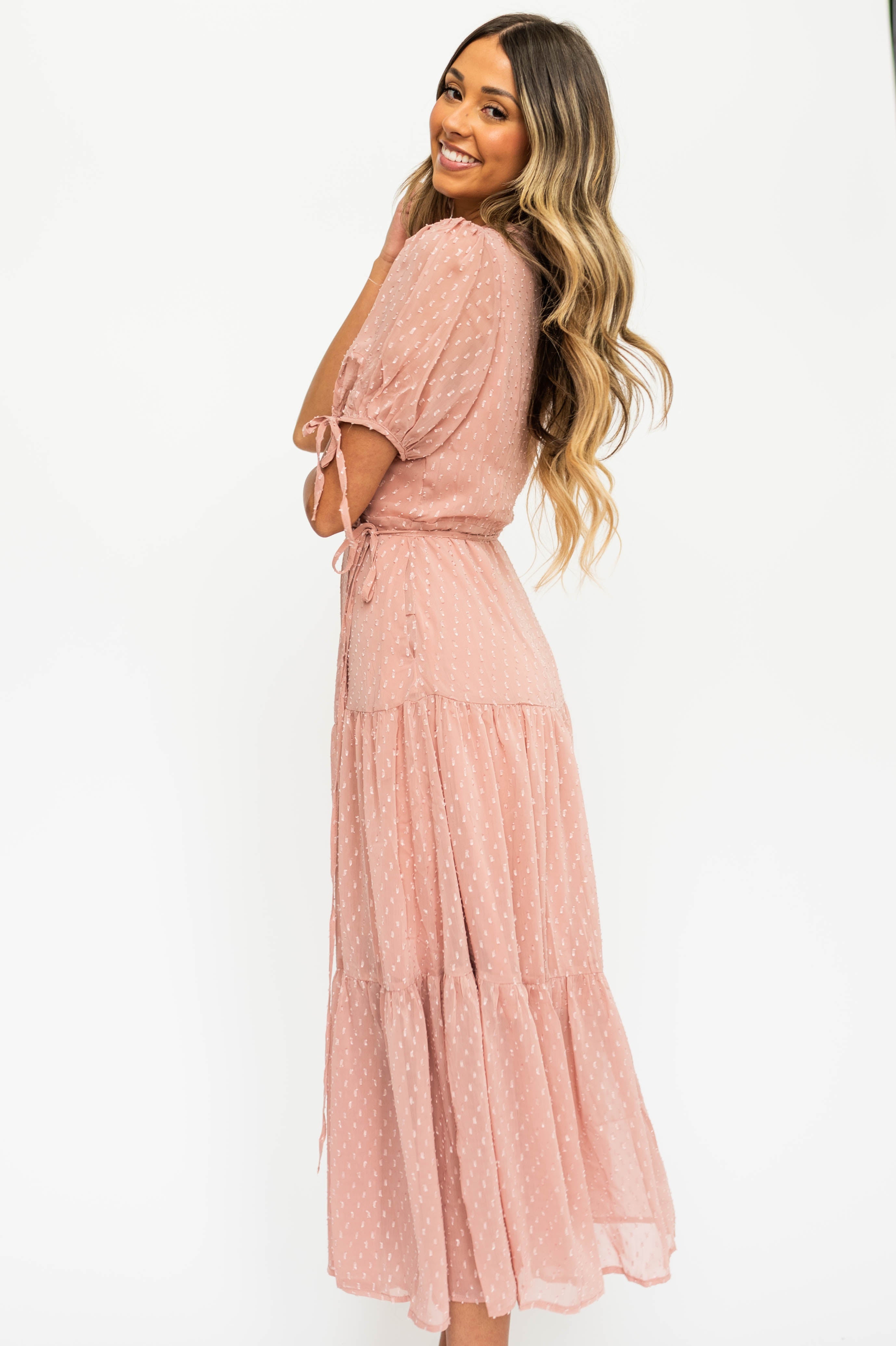 Nicki Blush Wrap Dress