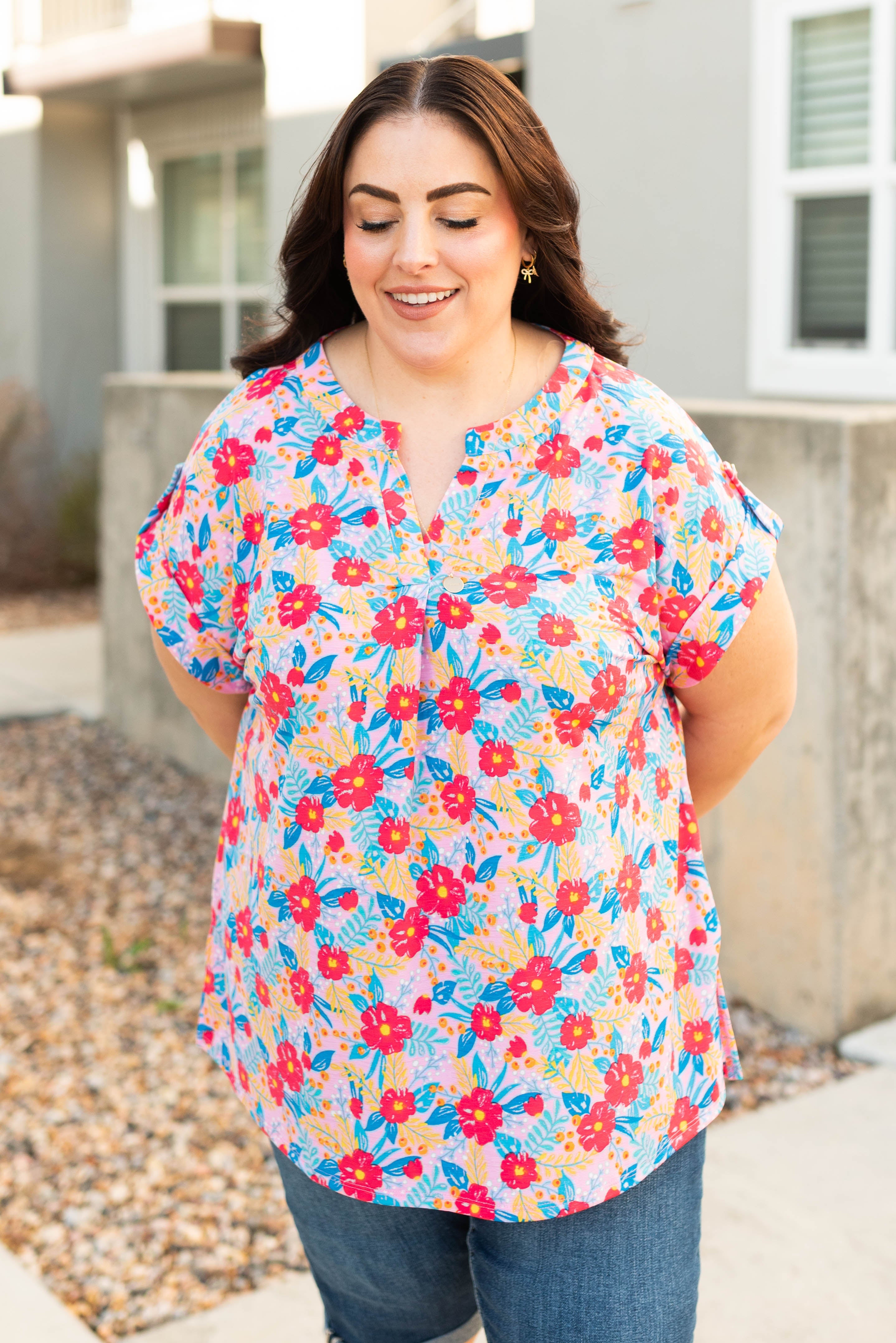 Nico Blush Multi Floral Top